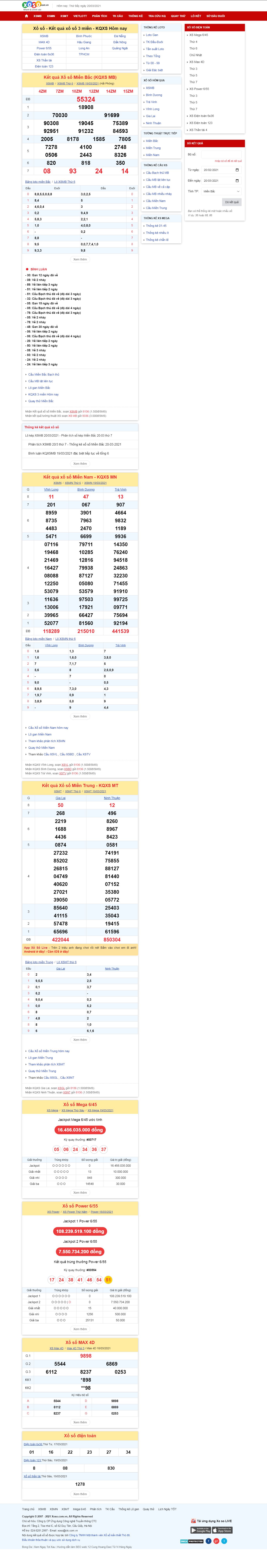 Thiết kế Website web XSMB - xosocomvn