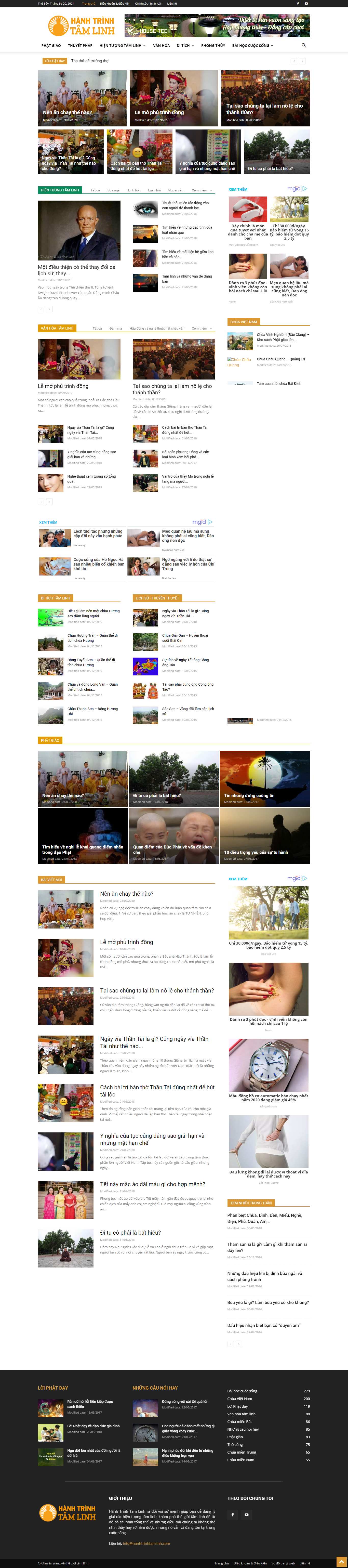 Thiết kế Website web Xem bói - hanhtrinhtamlinhcom