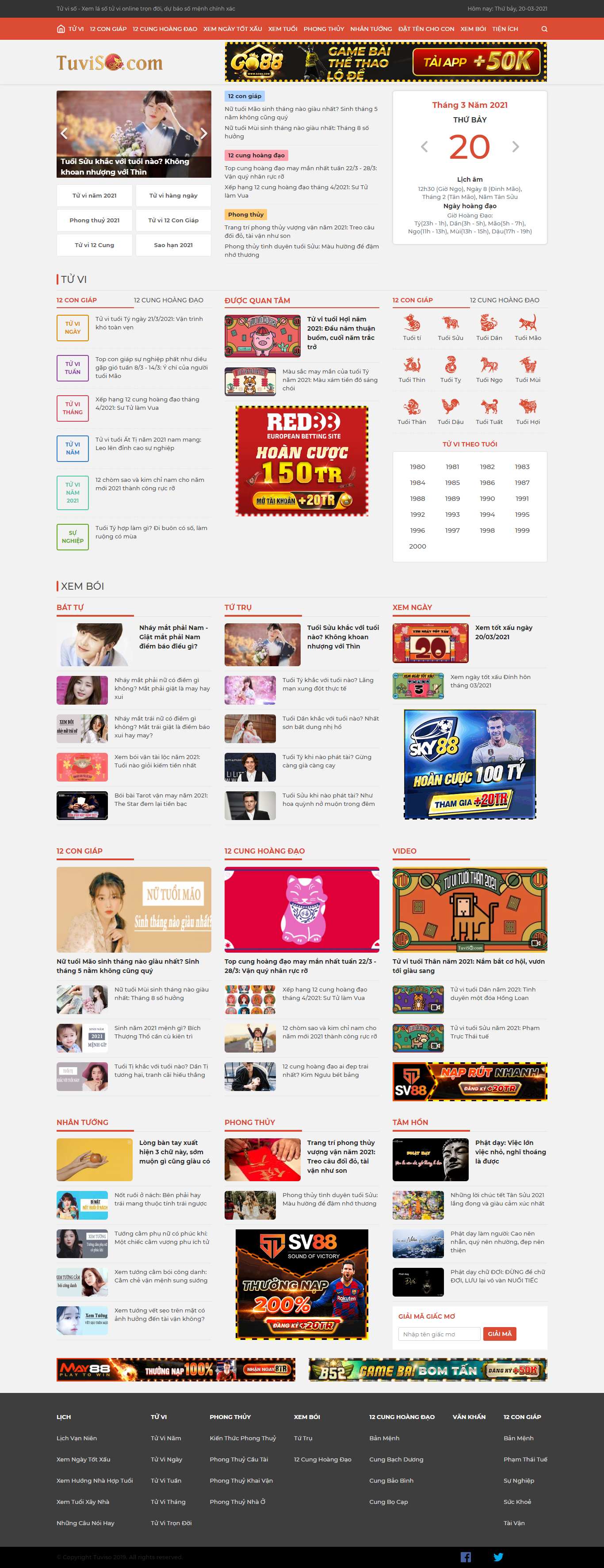 Thiết kế Website web Xem bói - tuvisocom