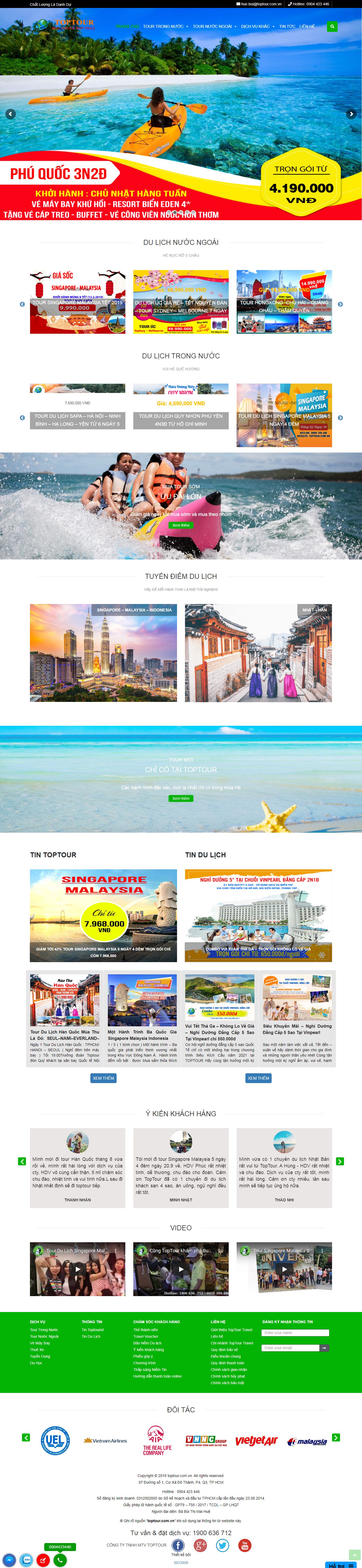 Thiết kế Website web 1000k - toptourcomvn