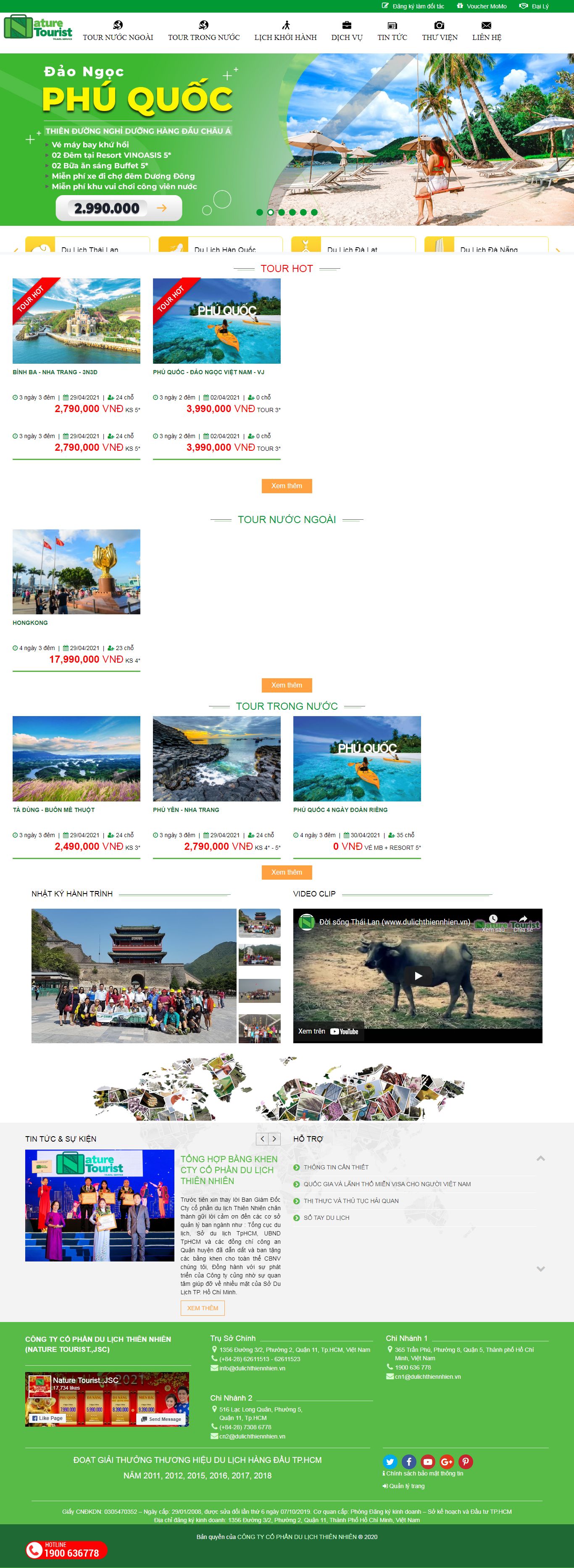 Thiết kế Website web 1000k - dulichthiennhienvn