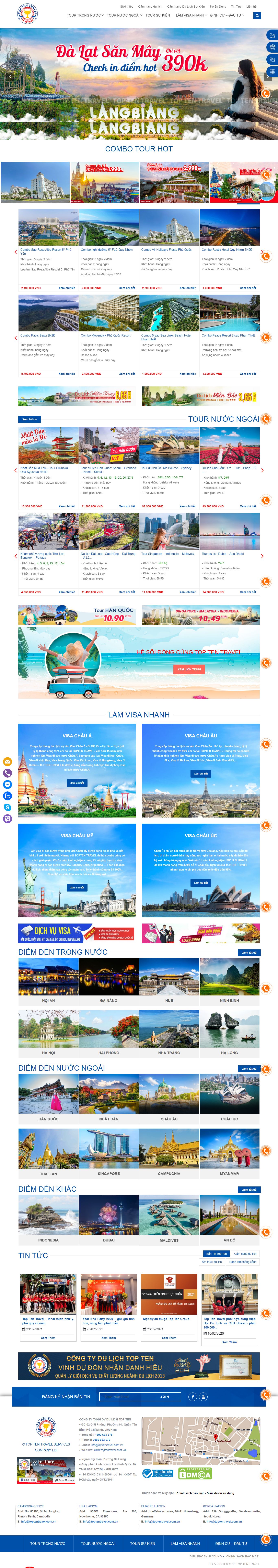 Thiết kế Website web 1000k - toptentravelcomvn