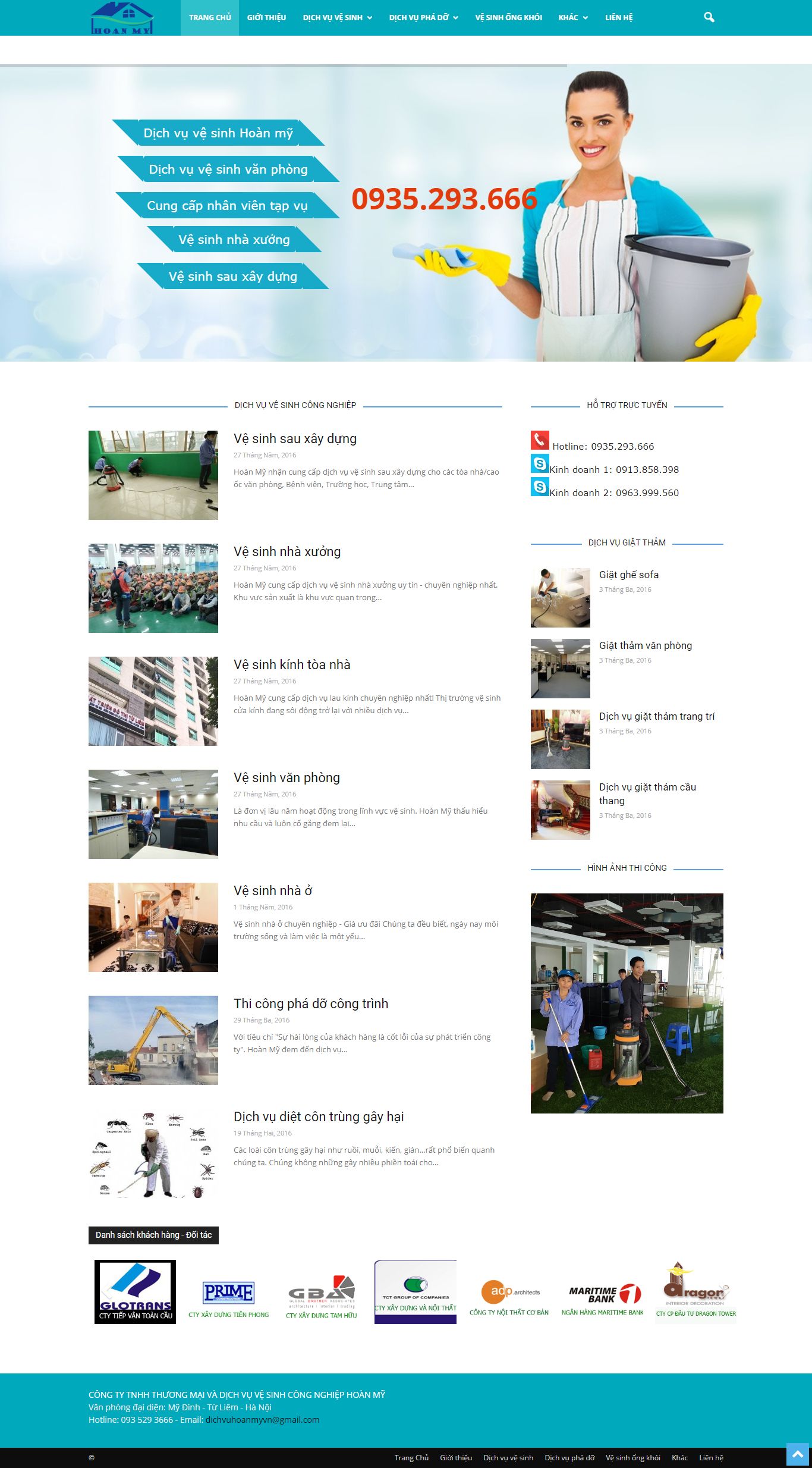 Thiết kế Website web trọn gói giá rẻ - vesinhhoanmyvncom