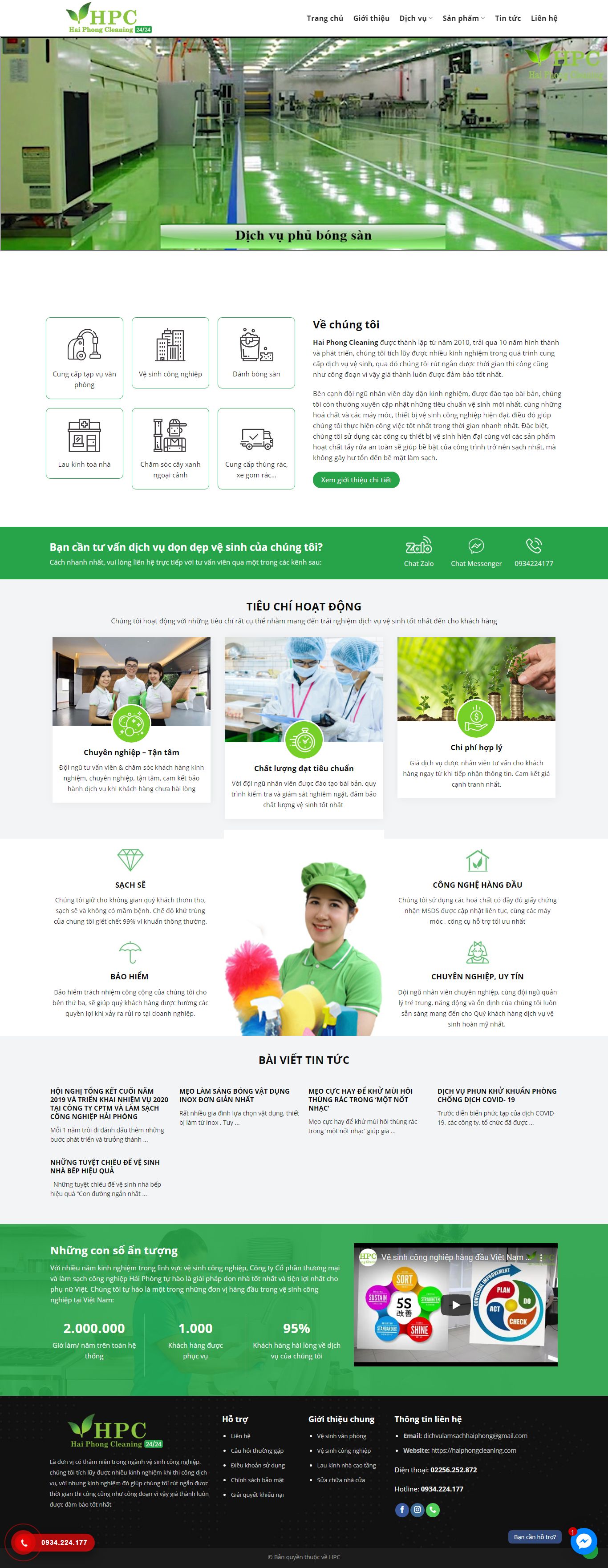 Thiết kế Website web trọn gói giá rẻ - haiphongcleaningcom