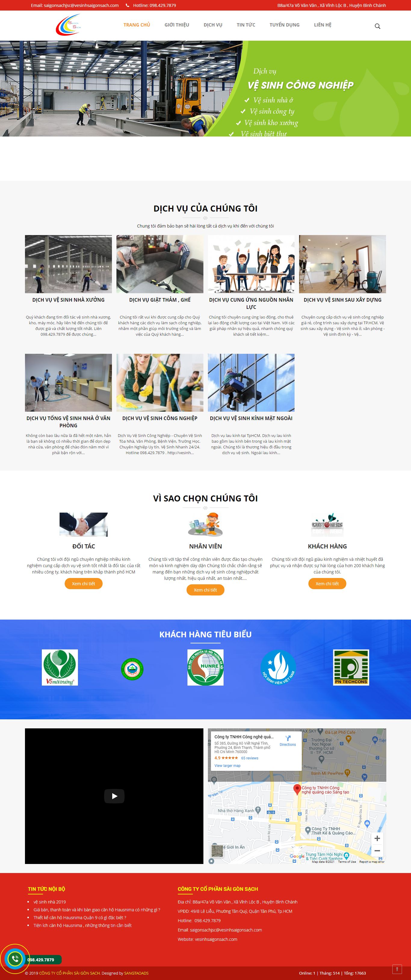 Thiết kế Website web trọn gói giá rẻ - vesinhsaigonsachcom