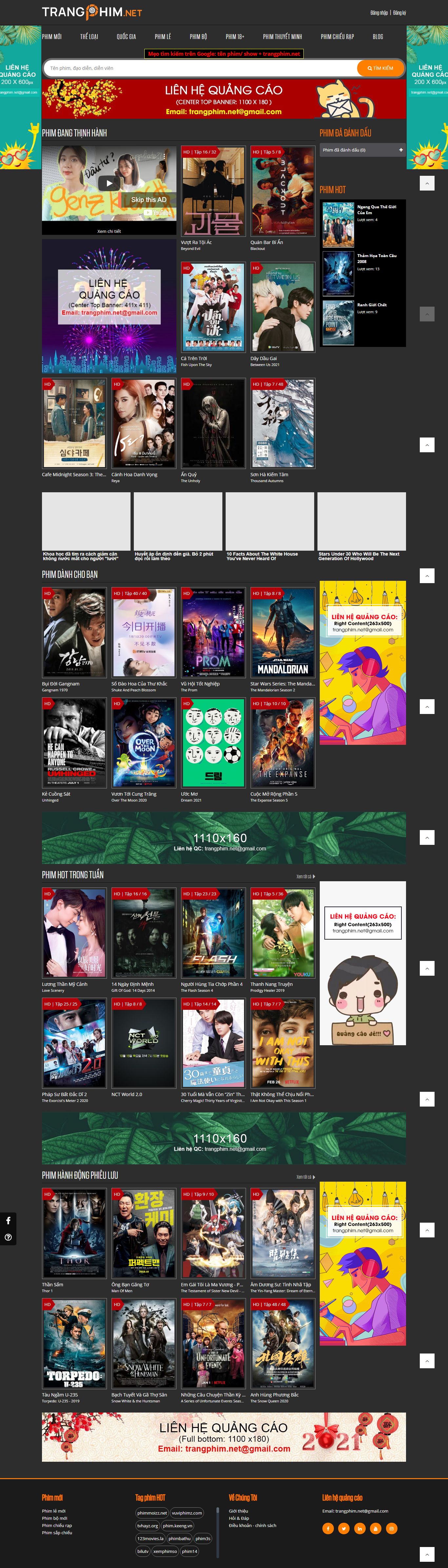 Thiết kế Website web Phim mới - trangphimnet