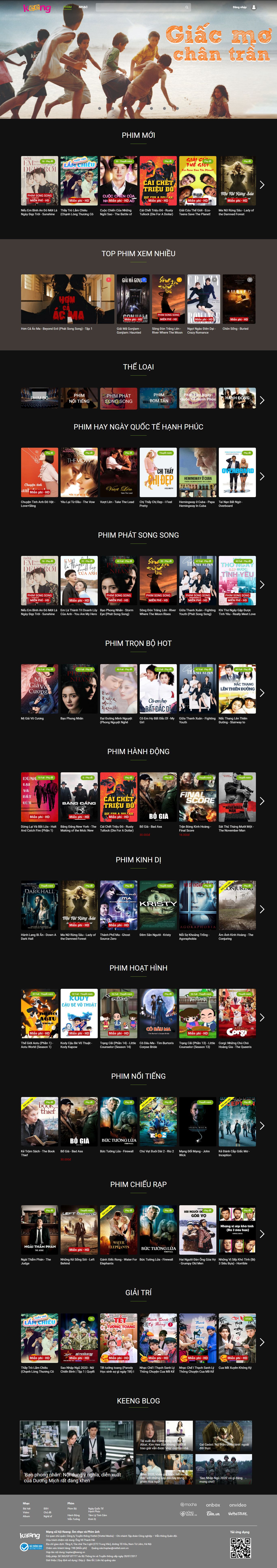 Thiết kế Website web Phim mới - phimkeengvn