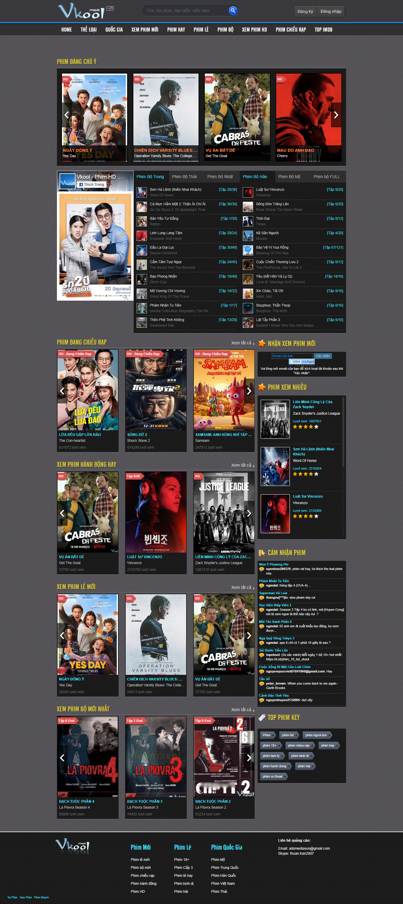 Thiết kế Website web Phim mới - movievkoolnet