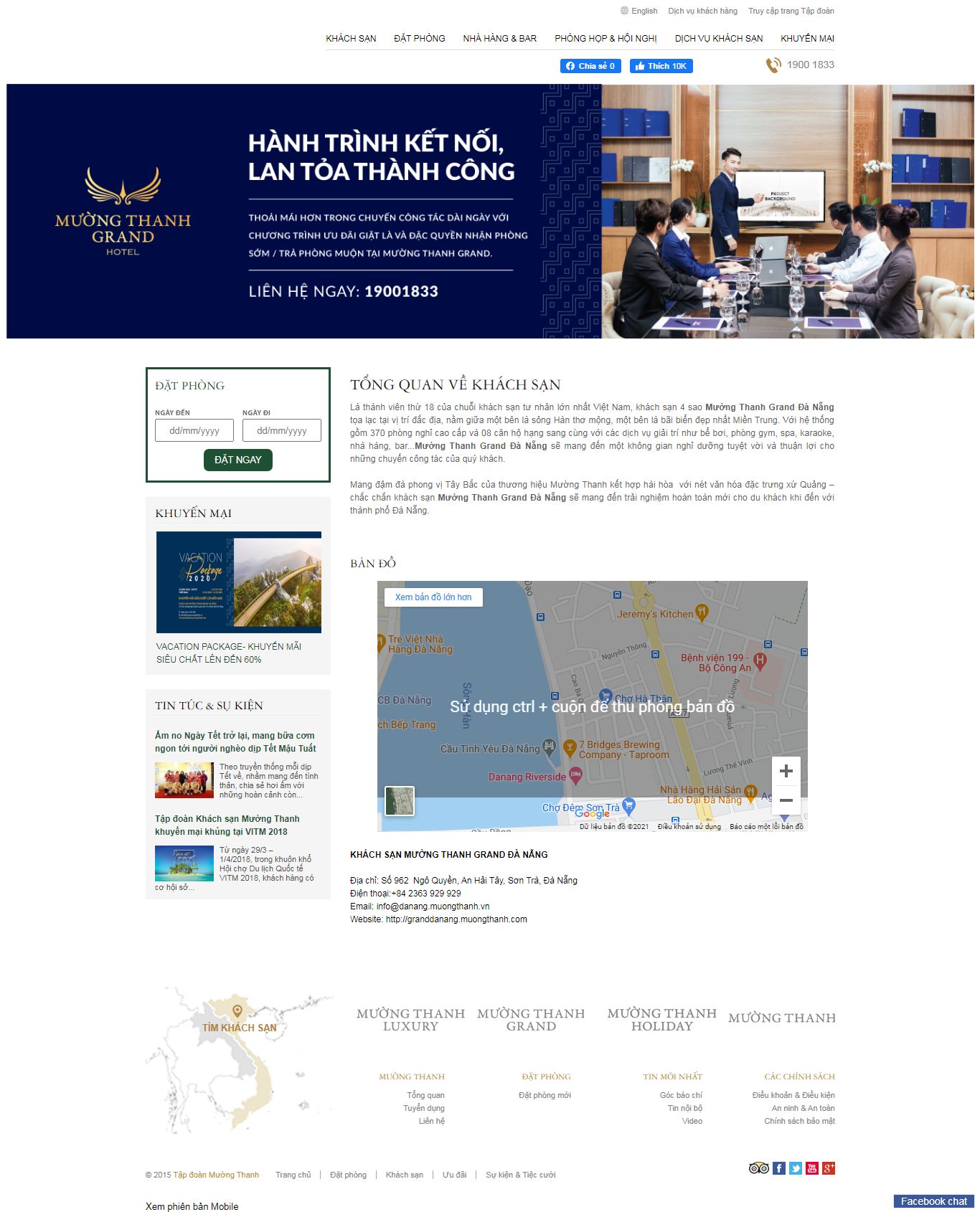 Thiết kế Website web Nhà hàng tiệc cưới - danangmuongthanhvn