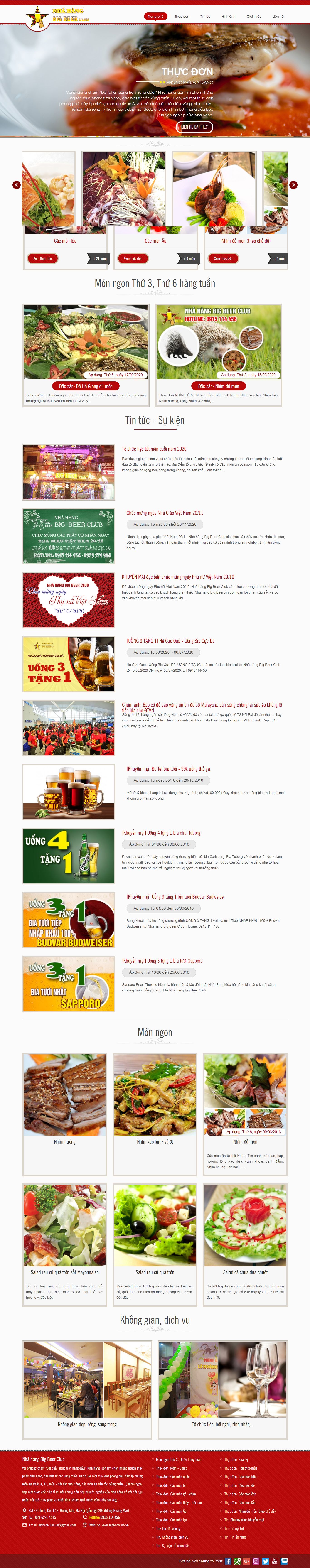 Thiết kế Website web Nhà hàng tiệc cưới - bigbeerclubvn