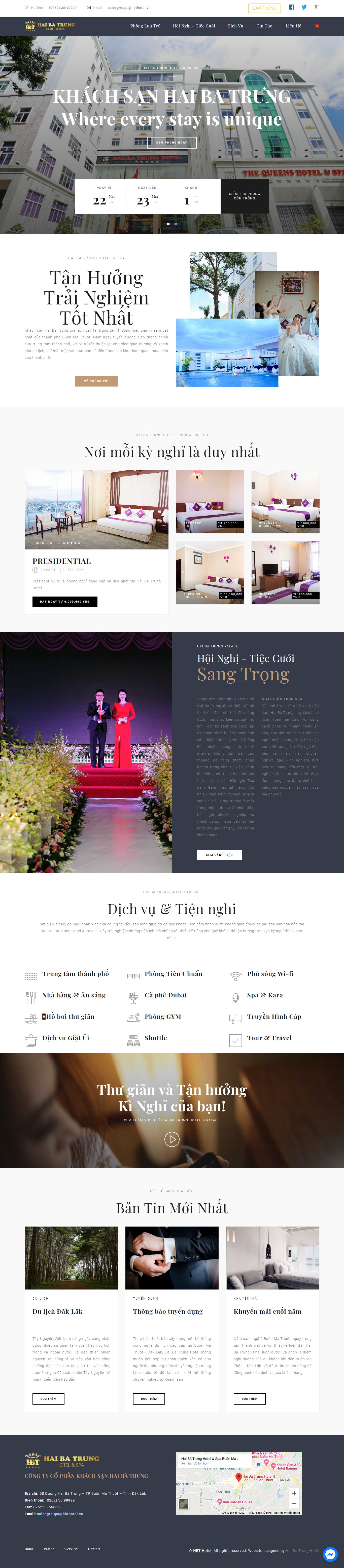 Thiết kế Website web Nhà hàng tiệc cưới - hbthotelcom