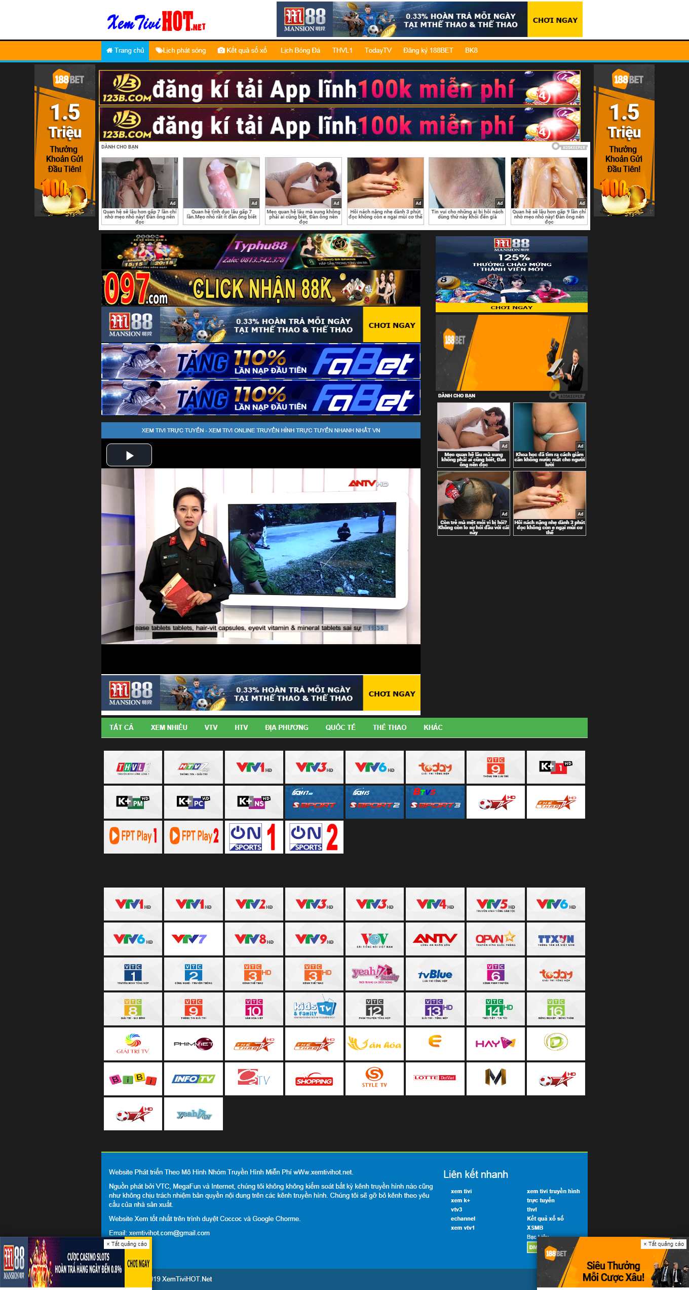 Thiết kế Website web bóng đá trực tuyến - xemtivihotnet