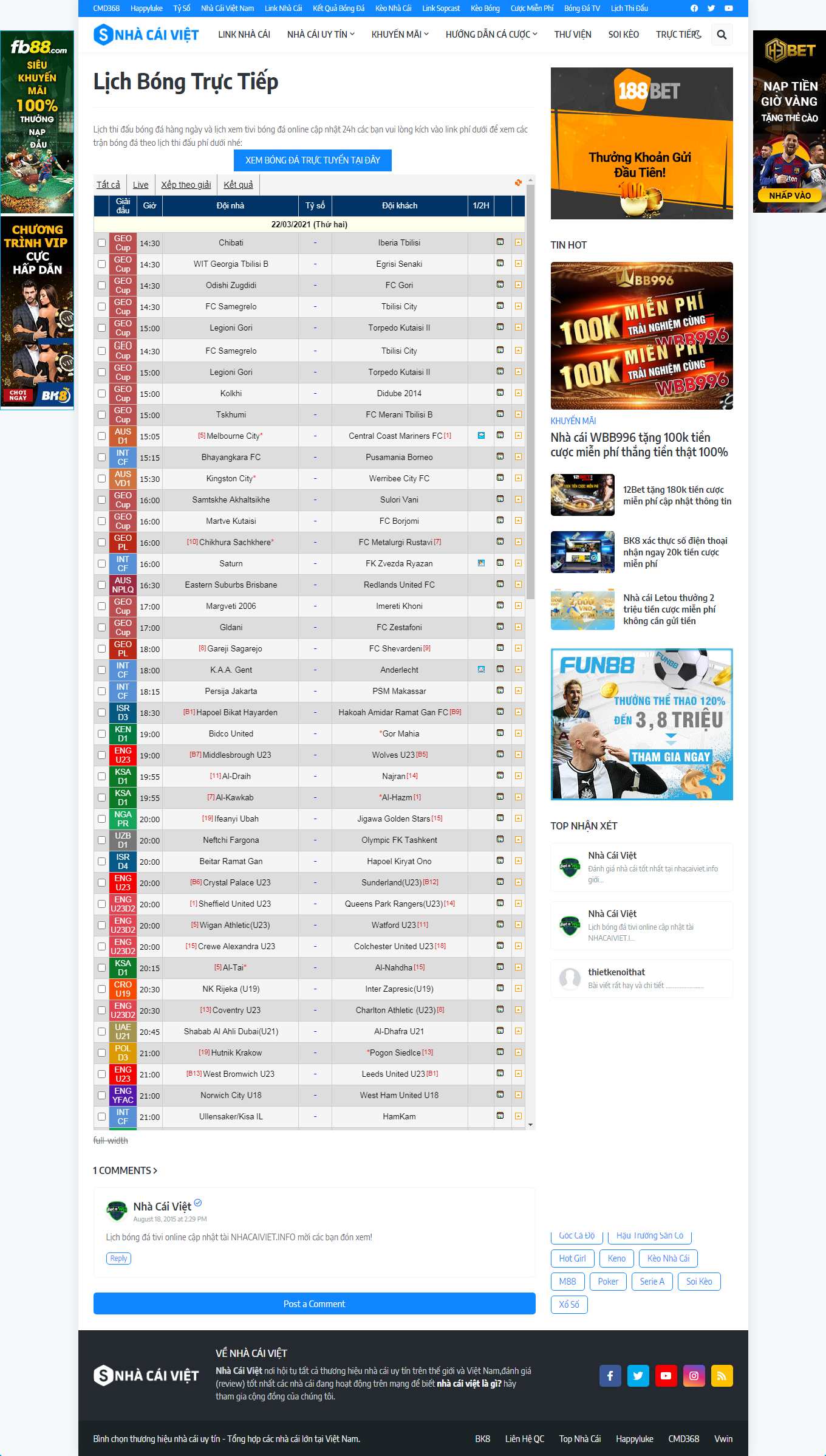 Thiết kế Website web bóng đá trực tuyến - wwwnhacaivietinfo
