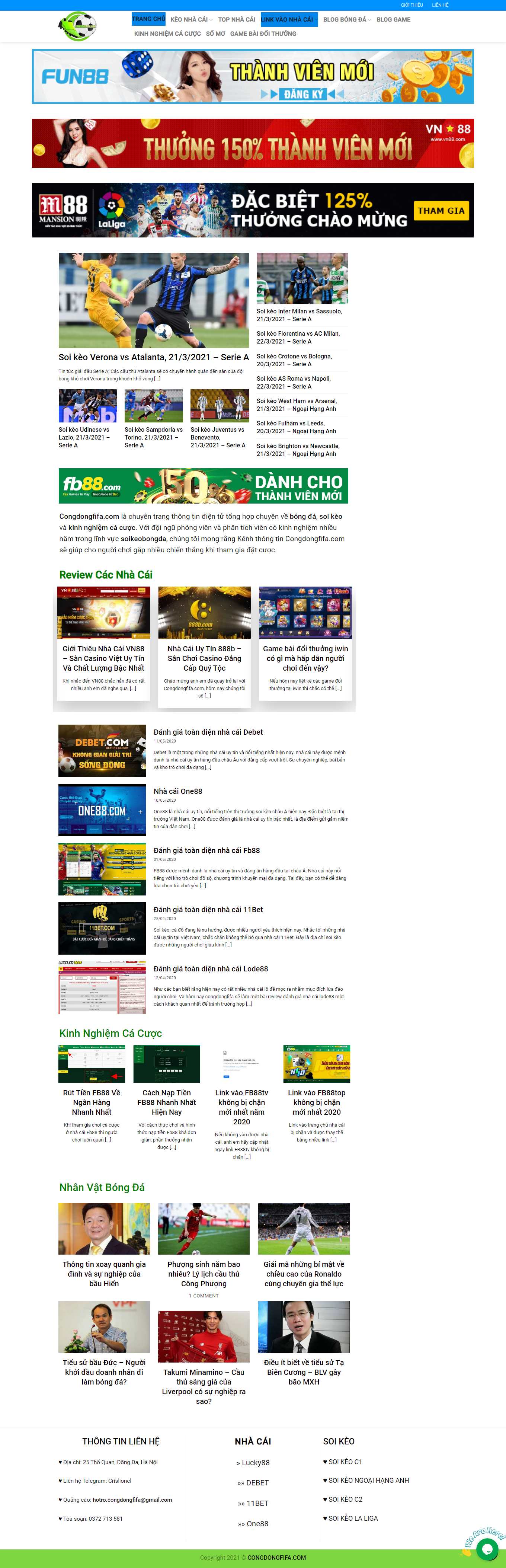 Thiết kế Website web bóng đá trực tuyến - congdongfifacom