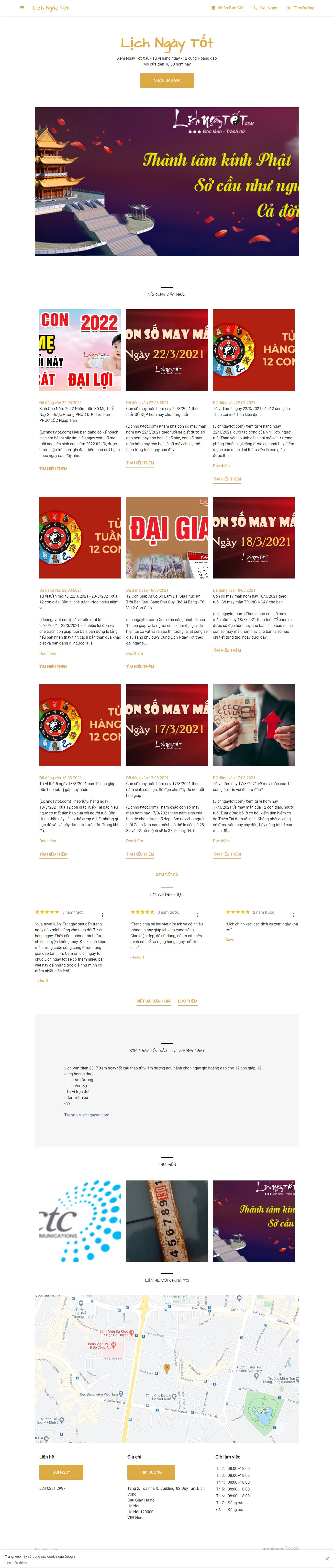 Thiết kế Website web Lịch ngày tốt - lichngaytotbusinesssite