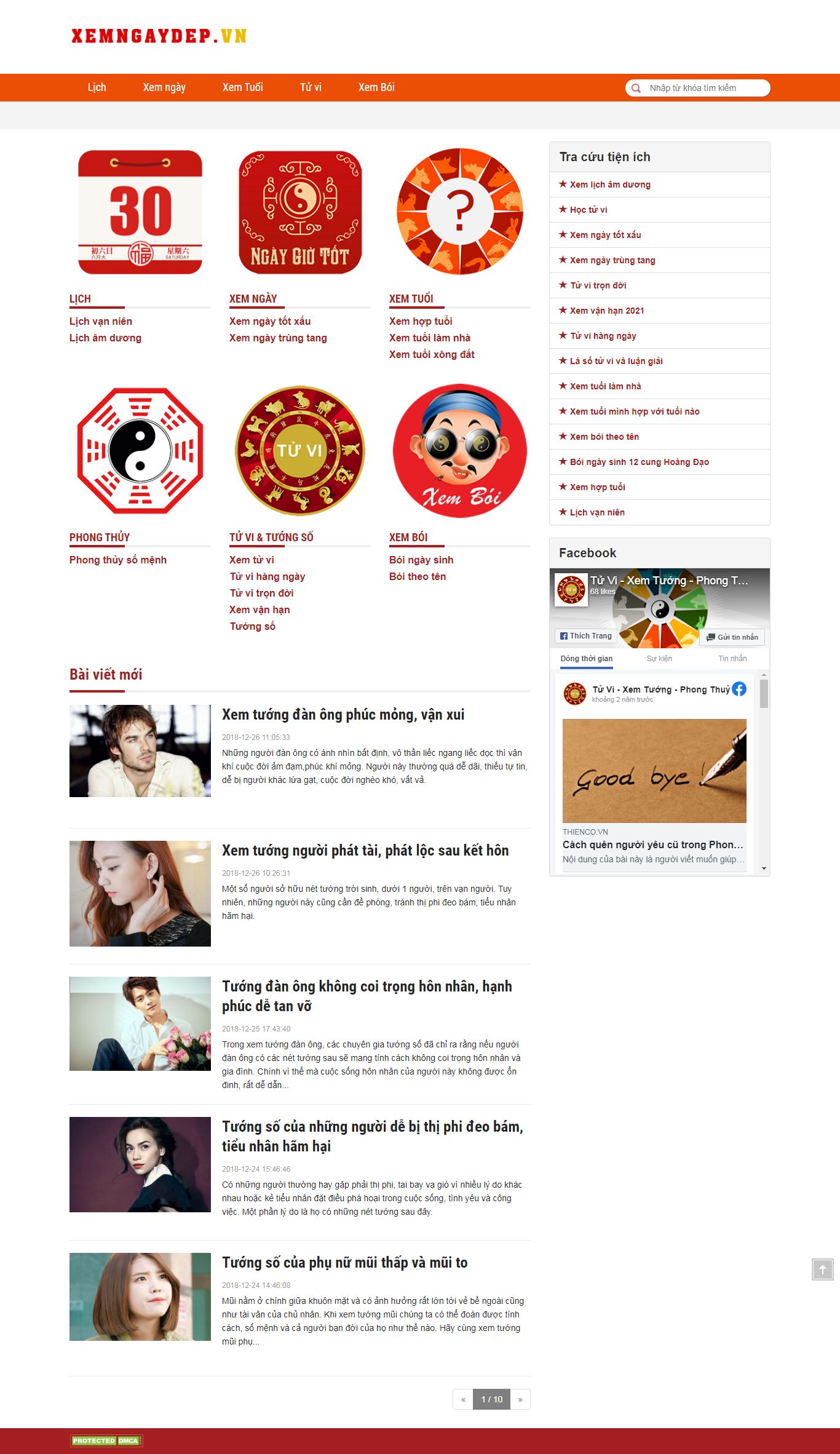 Thiết kế Website web Lịch ngày tốt - xemngaydepvn