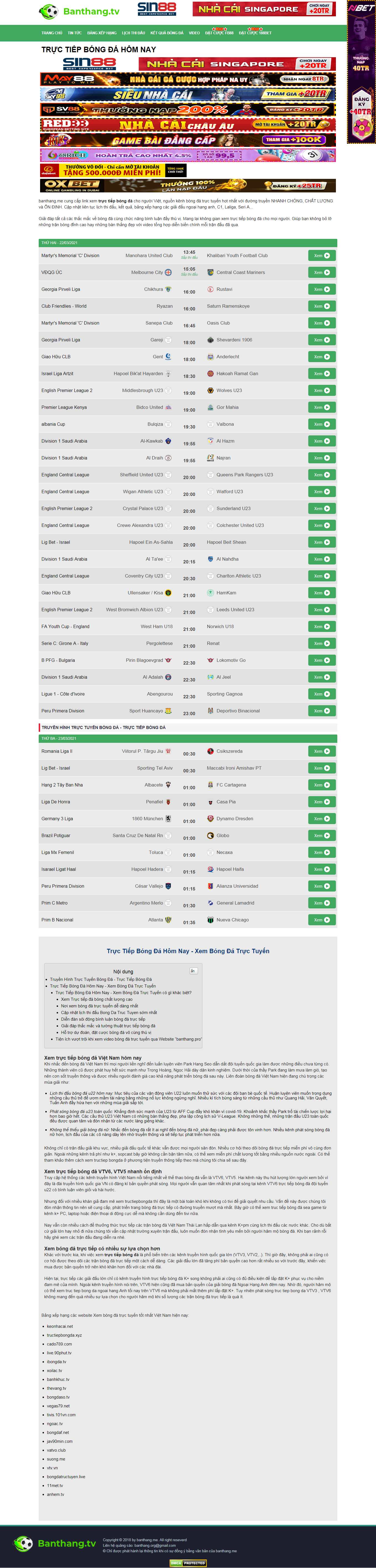 Thiết kế Website web bóng đá trực tuyến - banthangme