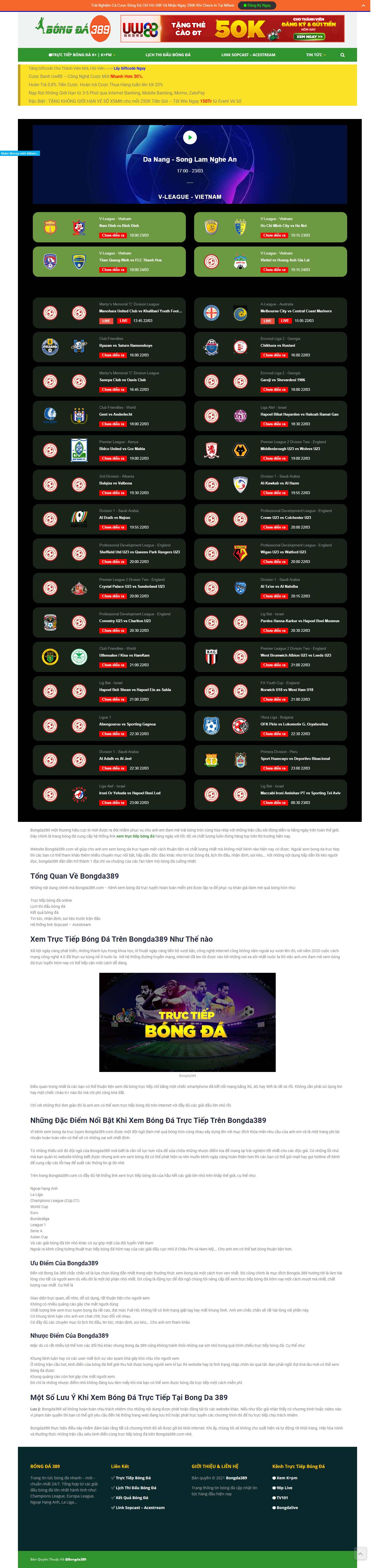 Thiết kế Website web bóng đá trực tuyến - bongda389com