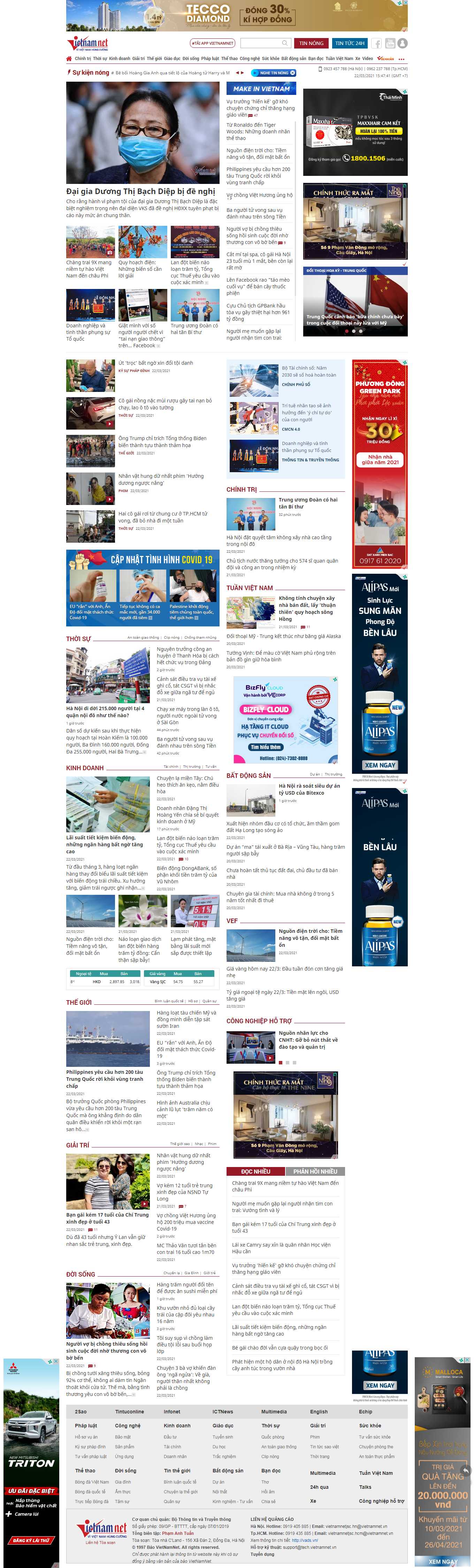 Thiết kế Website web kết quả bóng đá - vietnamnetvn