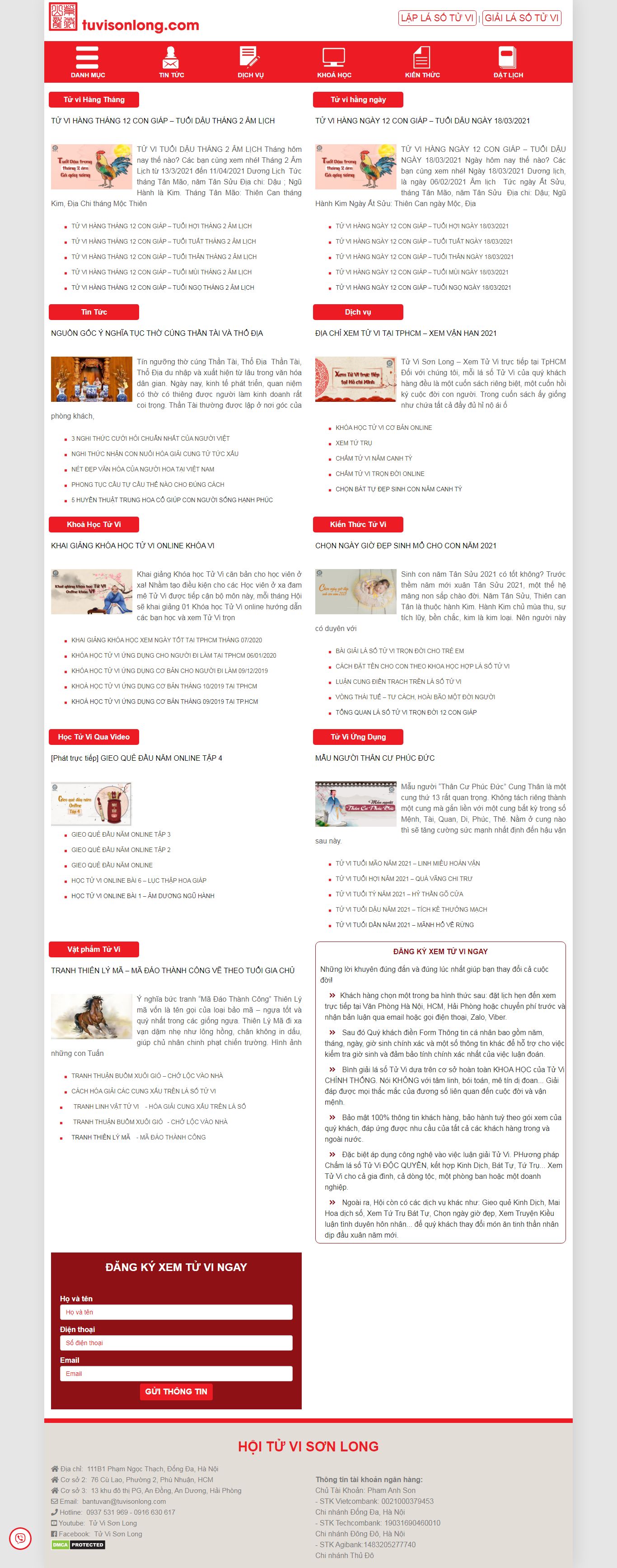 [tuviglobal] Thiết kế Website web Tử vi - tuvisonlongcom