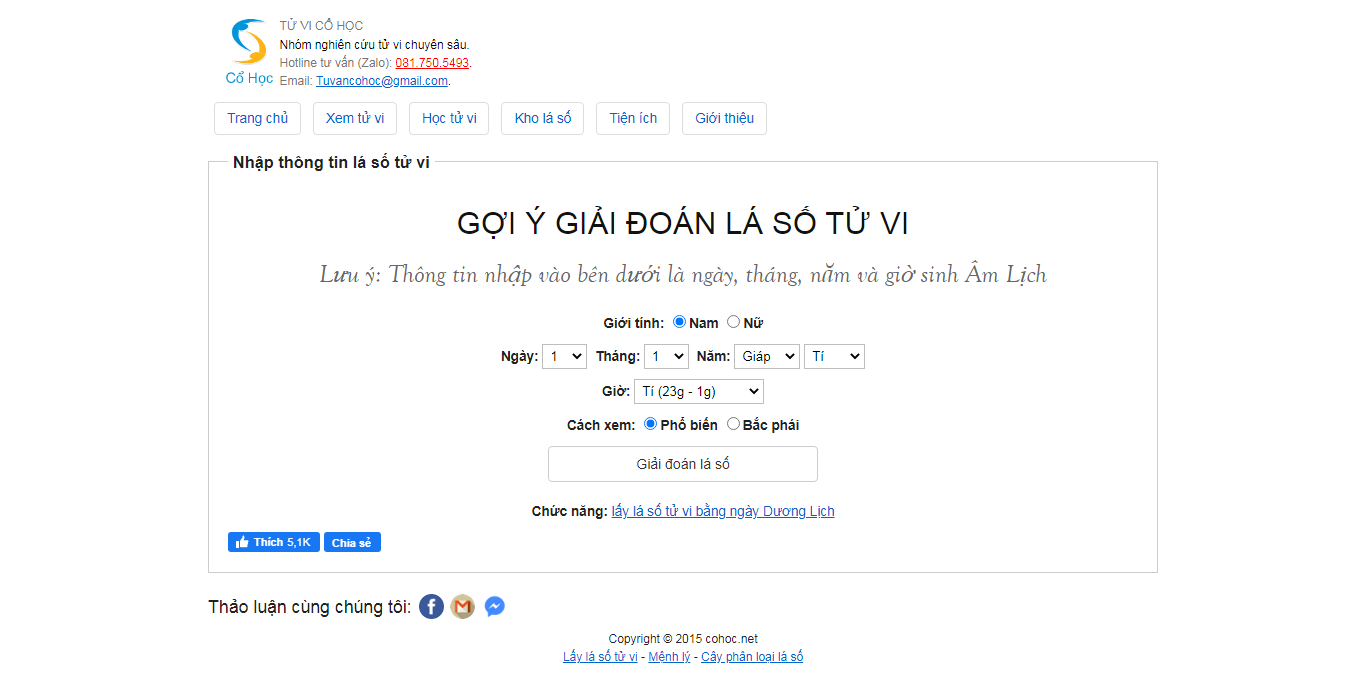 [tuviglobal] Thiết kế Website web Tử vi - tuvicohocnet