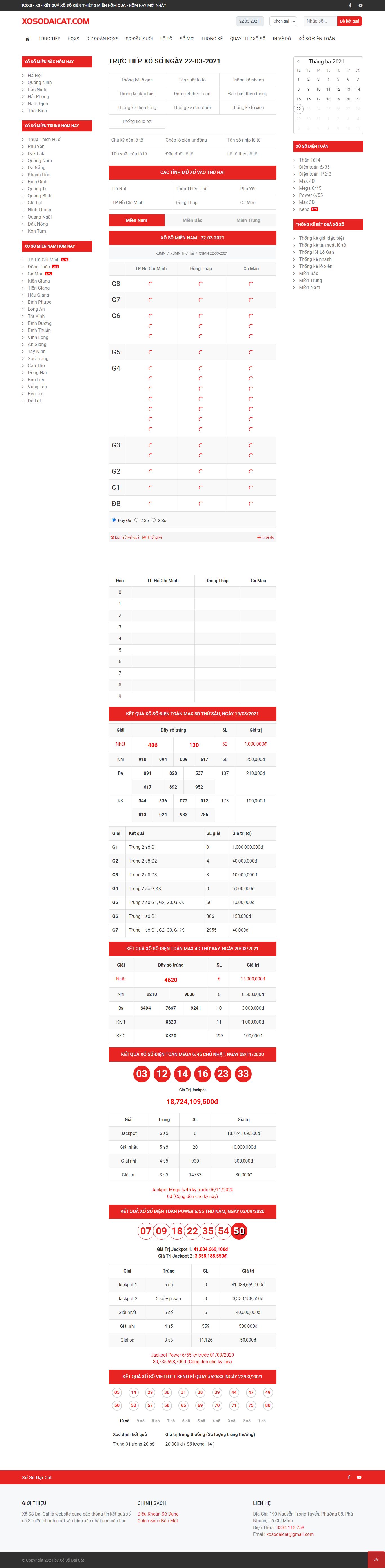 Thiết kế Website web XSMT - xosodaicatcom