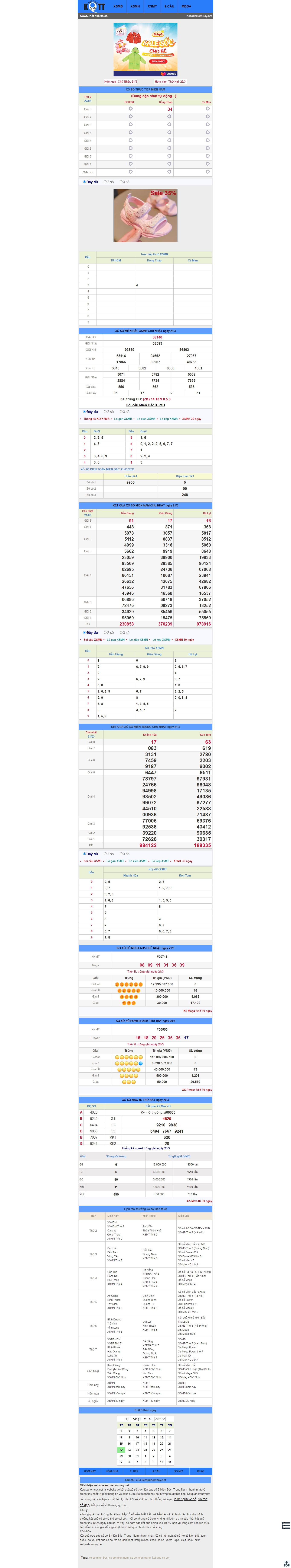 Thiết kế Website web XSMT - ketquahomnaynet