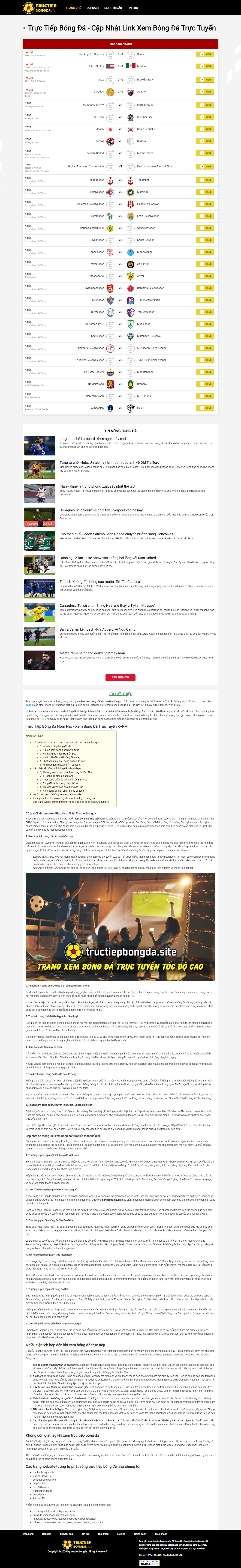 [live] Thiết kế Website web bóng đá - tructiepbongdasite