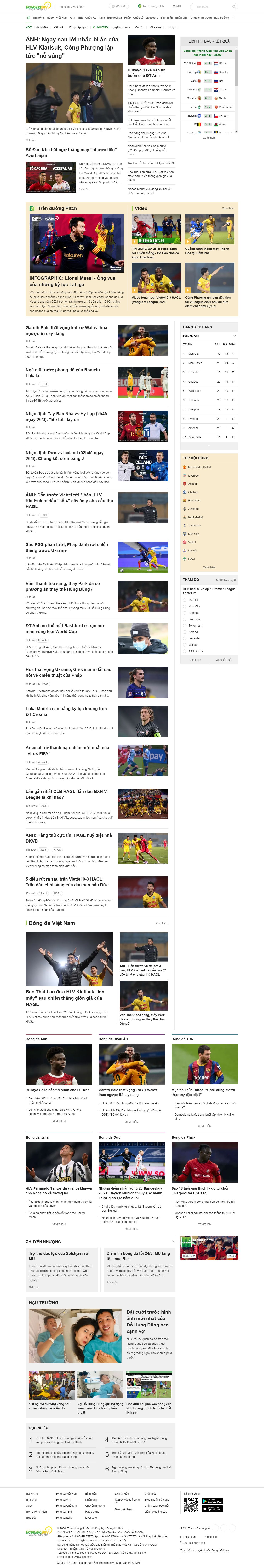 [live] Thiết kế Website web bóng đá - bongda24hvn