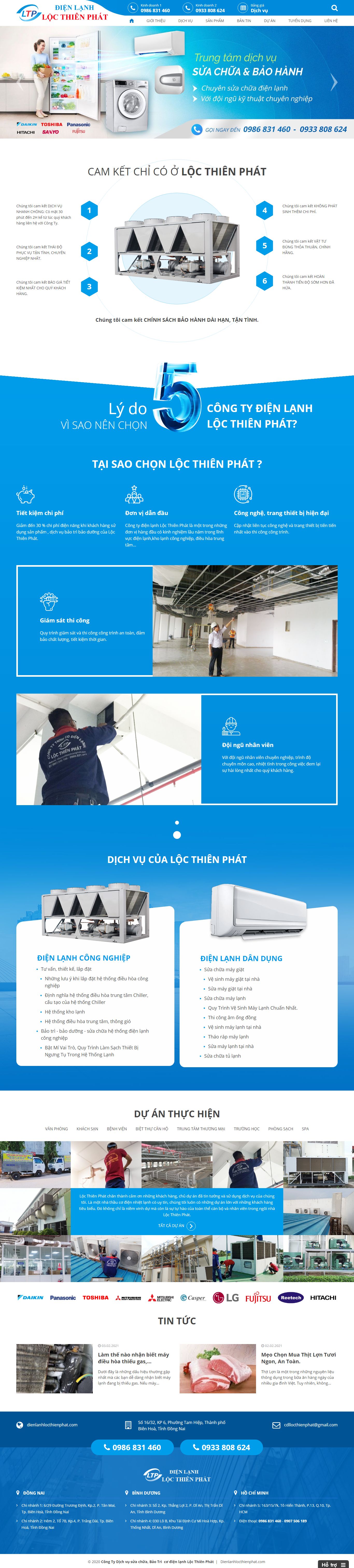 [zema] Thiết kế Website web dịch vụ - dienlanhlocthienphatcom