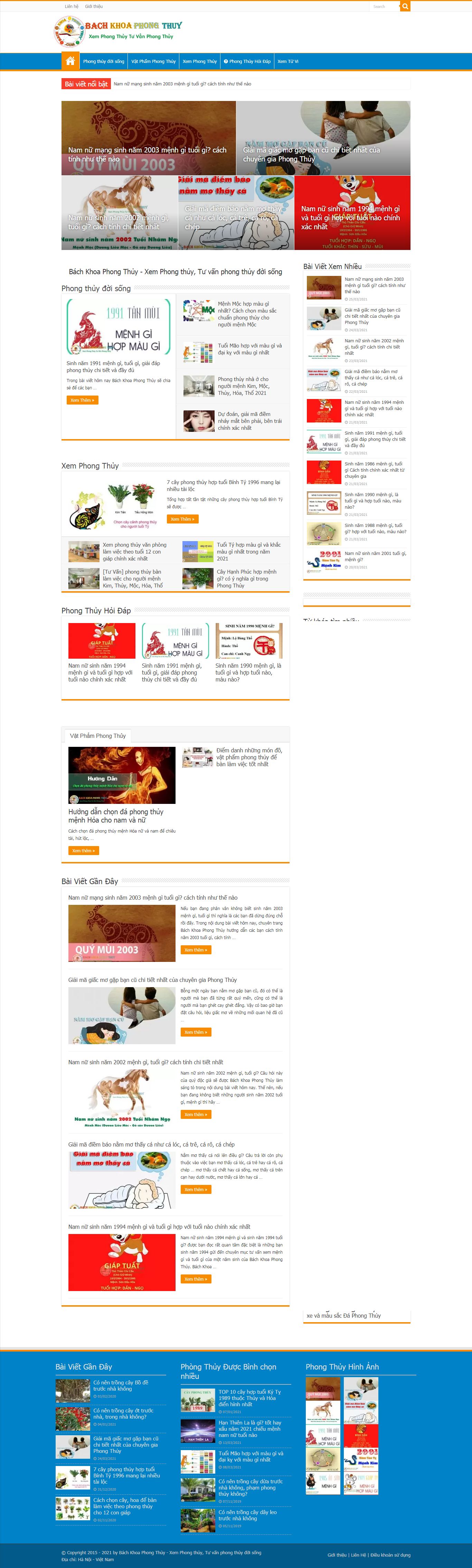 [phongthuyso] Thiết kế Website web phong thủy cuộc sống - bachkhoaphongthuycom