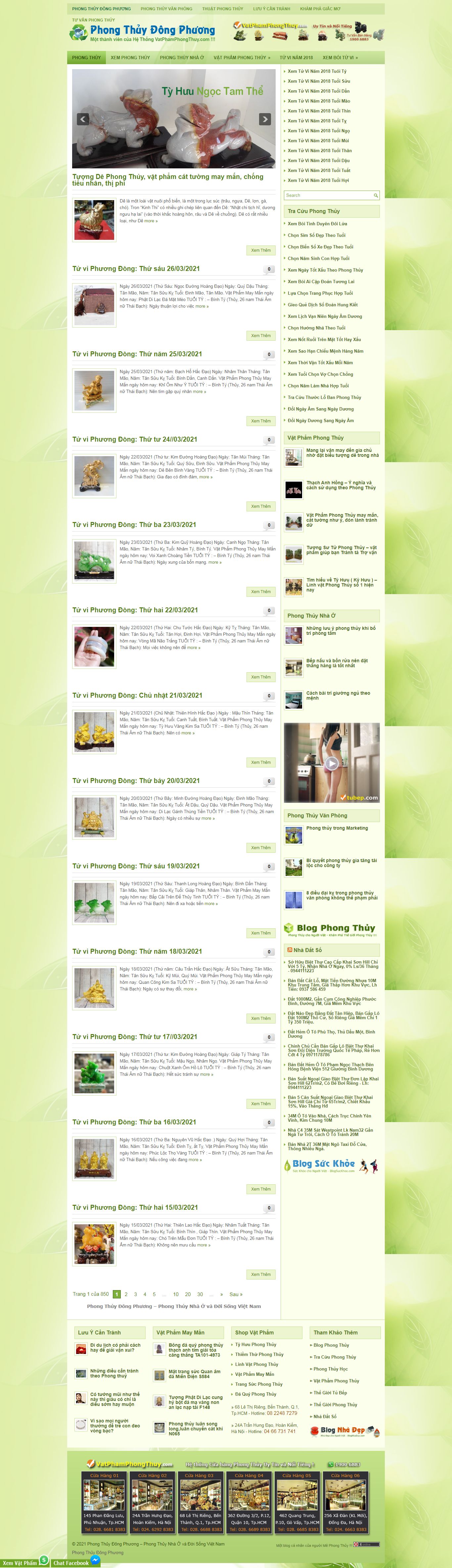 [phongthuyso] Thiết kế Website web phong thủy cuộc sống - wwwphongthuydongphuongcom