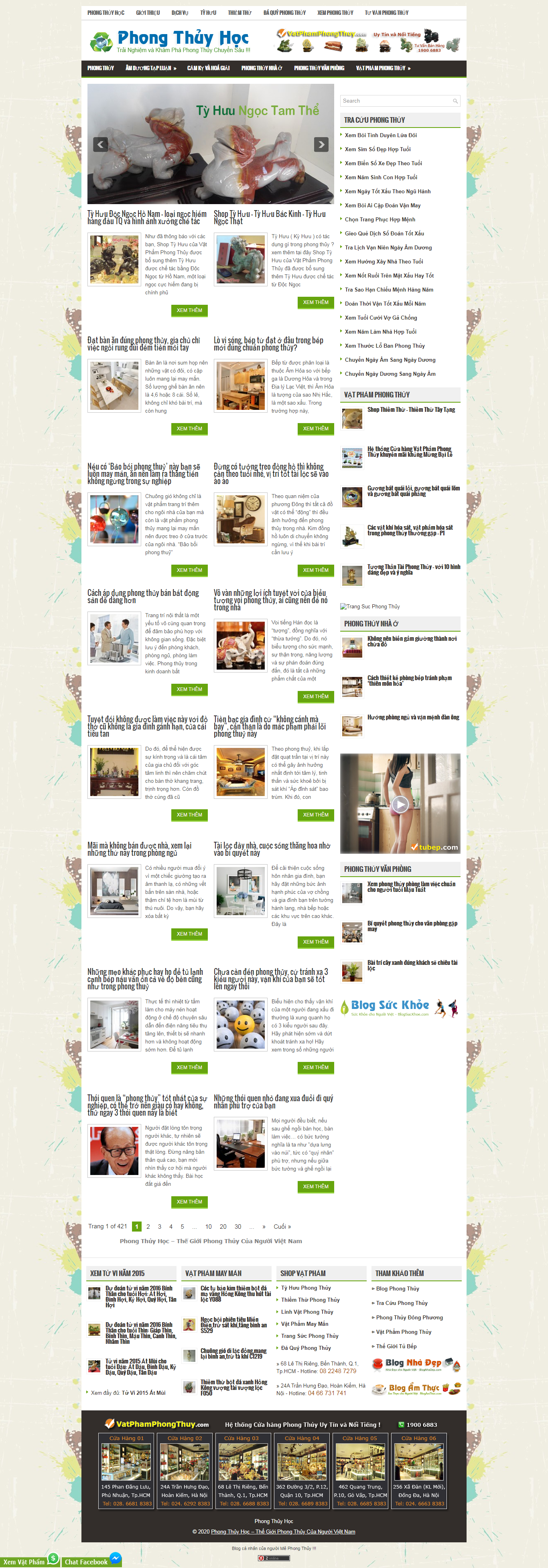 [phongthuyso] Thiết kế Website web phong thủy cuộc sống - phongthuyhoccom