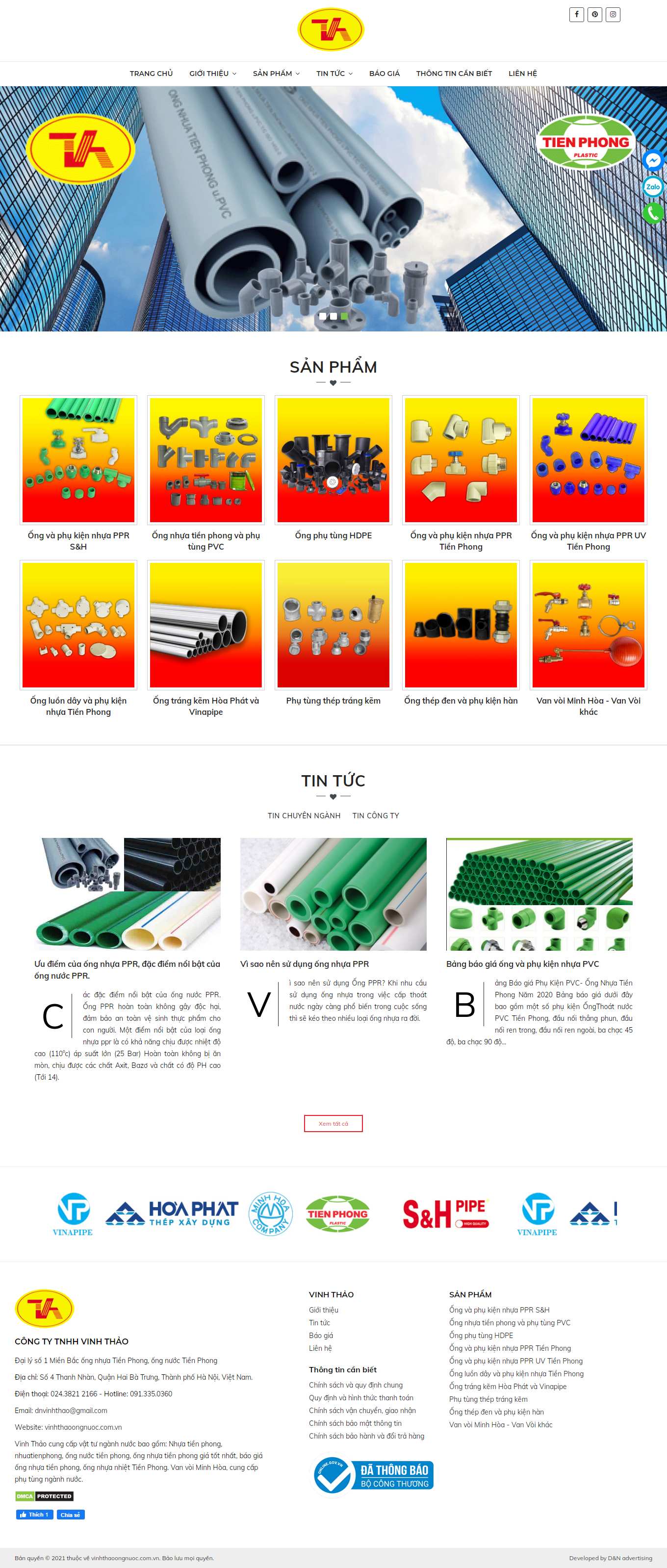 [hangdathat] Thiết kế Website Web Cà Mau - vinhthaoongnuoccomvn