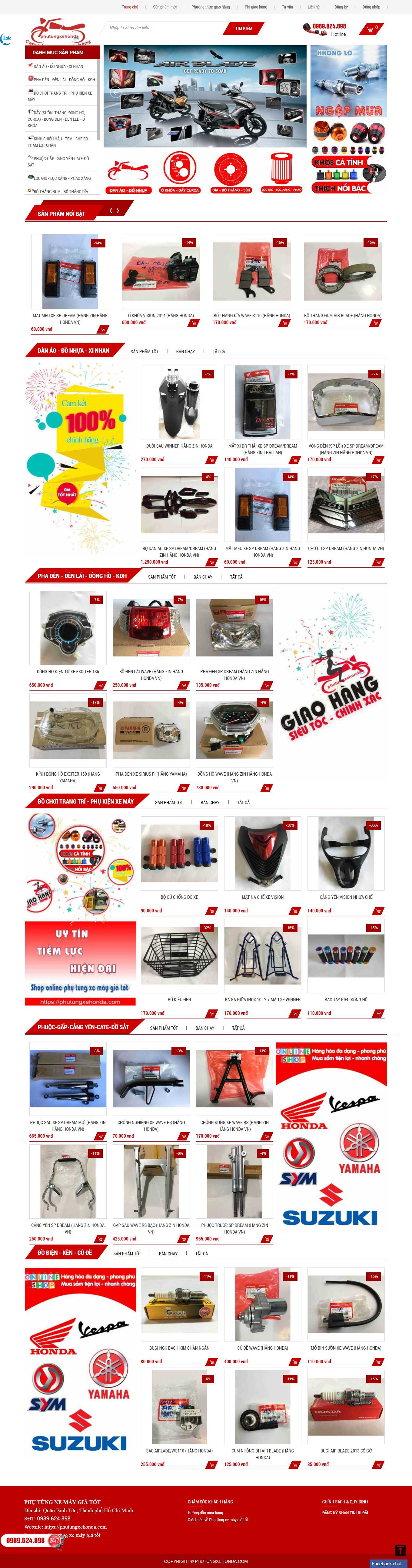 [autoshop] Thiết kế Website Web Gia Lai - phutungxehondacom