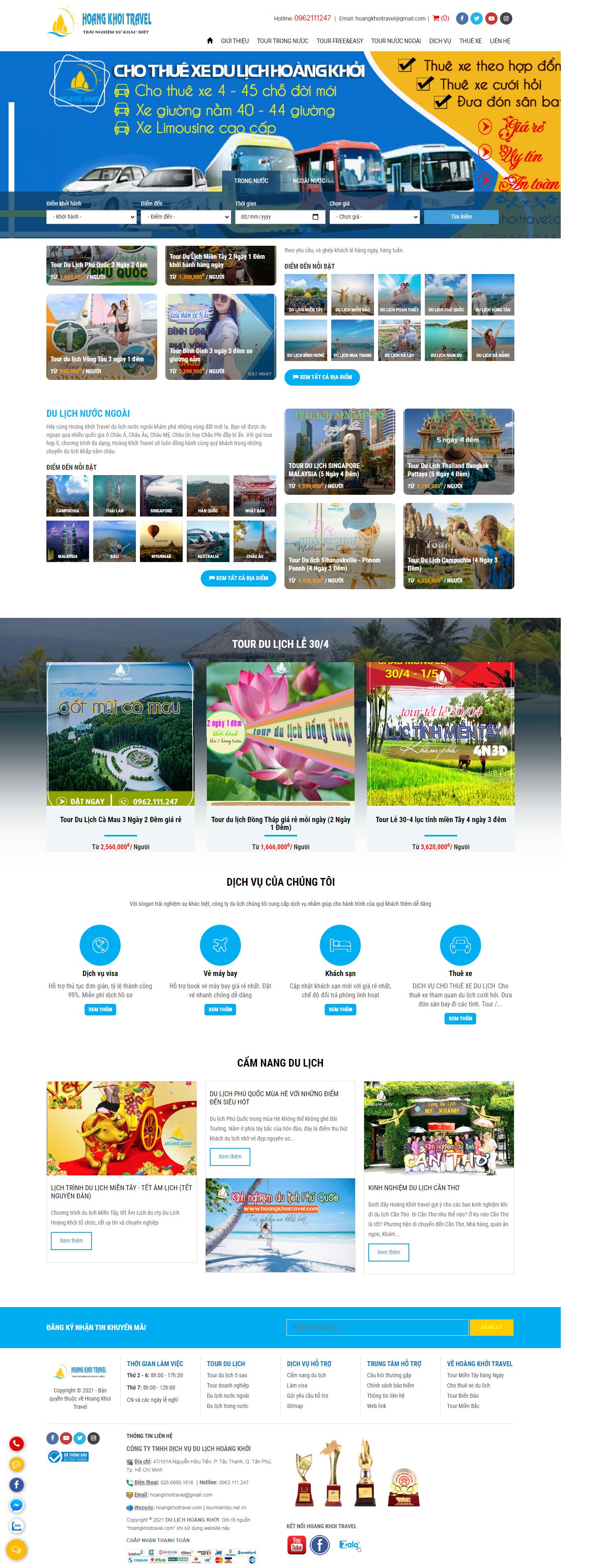 Thiết kế Website Web Vũng Tàu - hoangkhoitravelcom