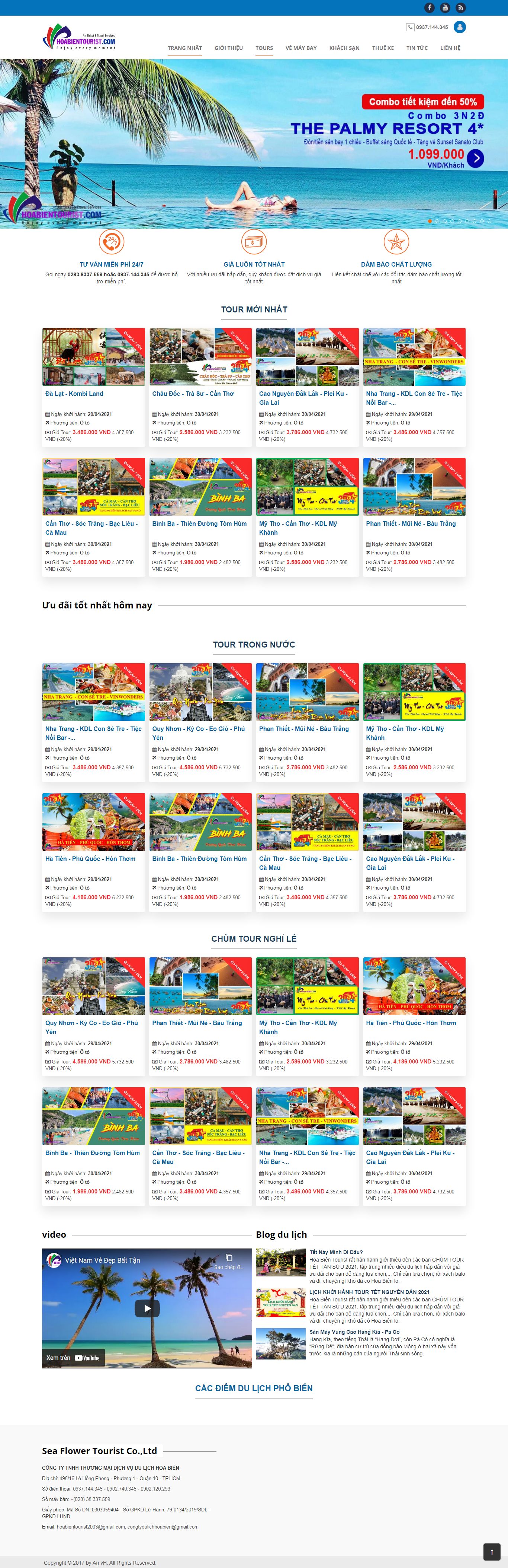Thiết kế Website Web Bạc Liêu - hoabientouristcom