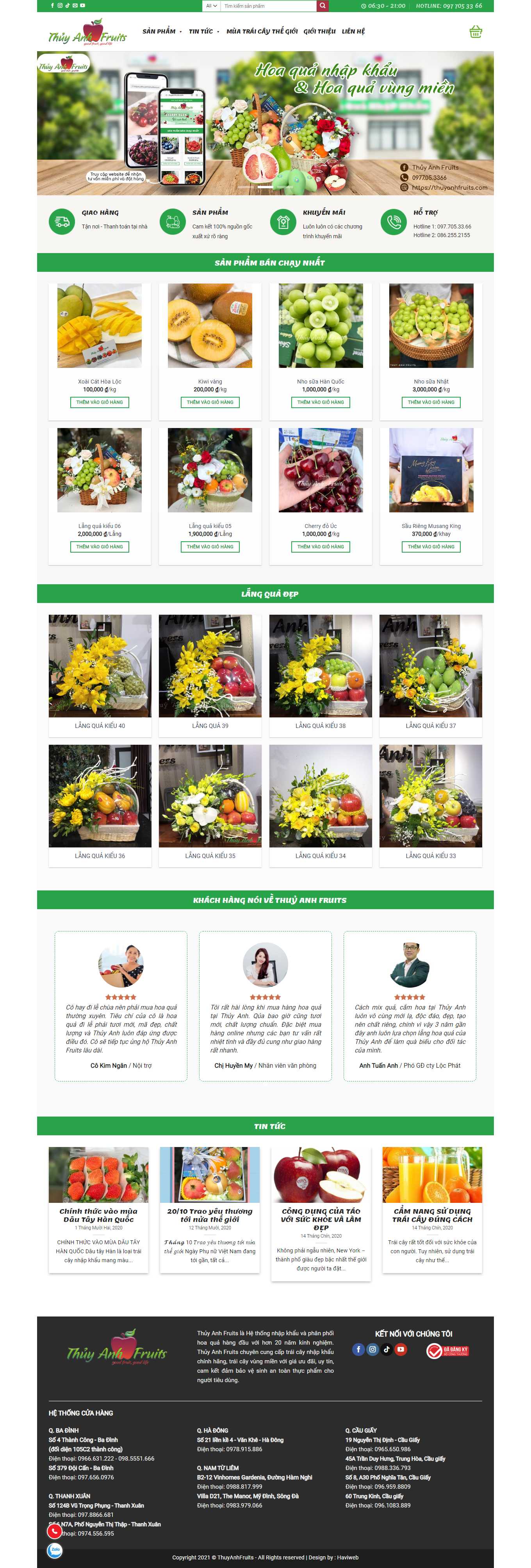 Thiết kế Website Web 	 Thành phố Hồ Chí Minh - thuyanhfruitscom