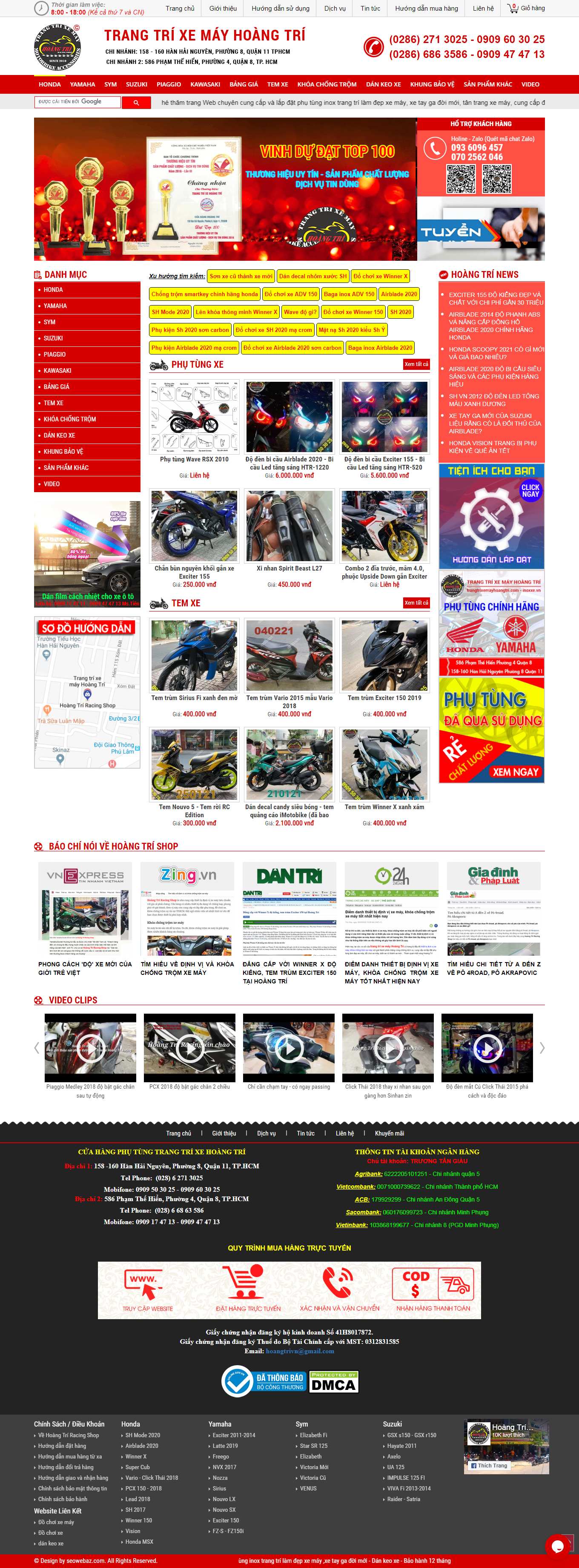 Thiết kế Website Web Quảng Ninh - trangtrixemayhoangtricom