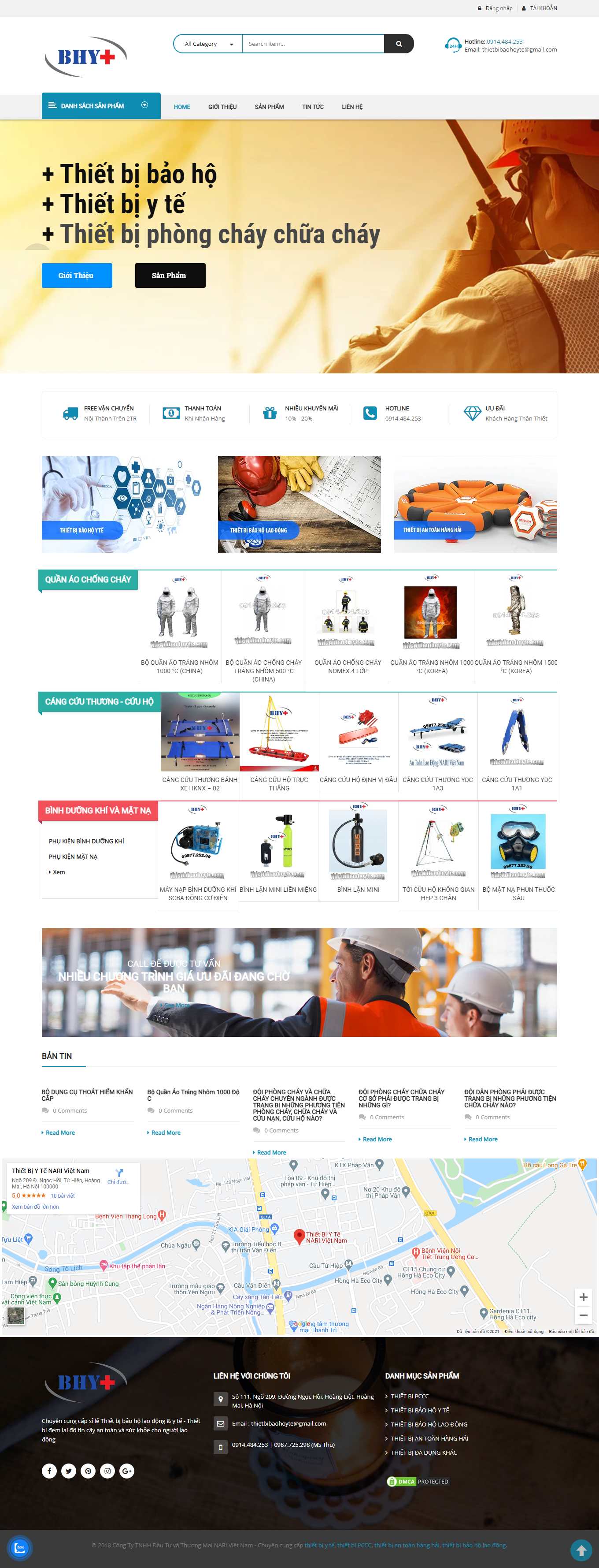 Thiết kế Website Web y tế - thietbibaohoytecom