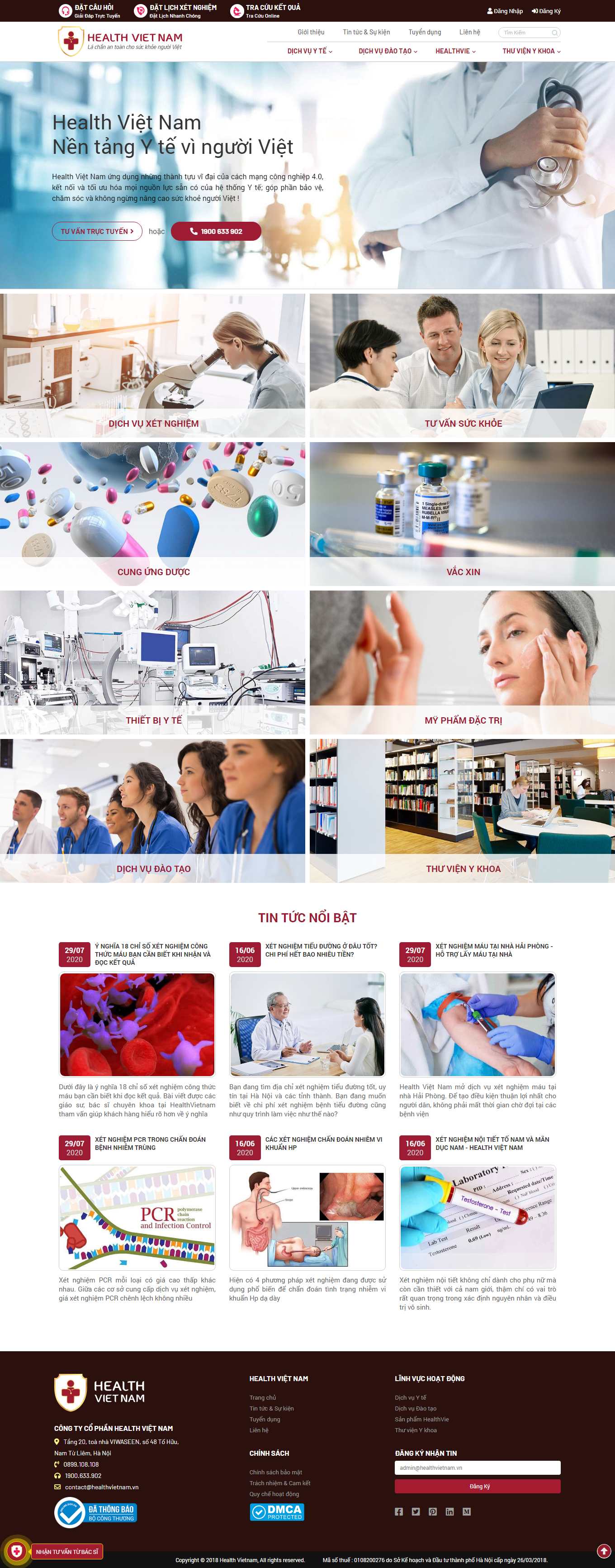 Thiết kế Website Web y tế - healthvietnamvn