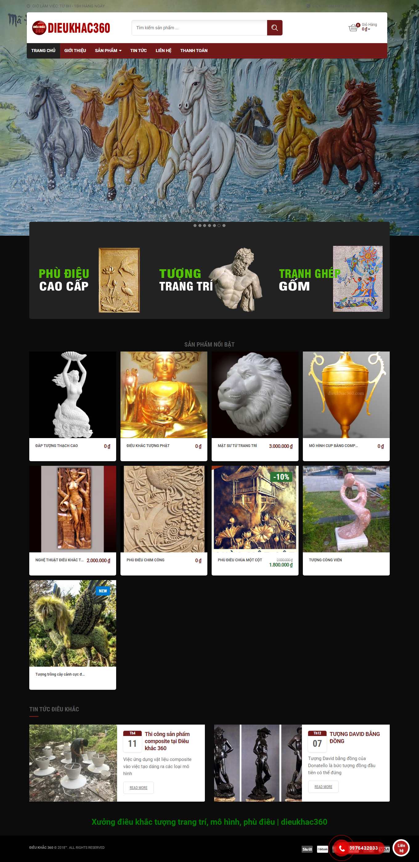 [tuongdamynghe] Thiết kế Website Web điêu khắc - dieukhac360comvn