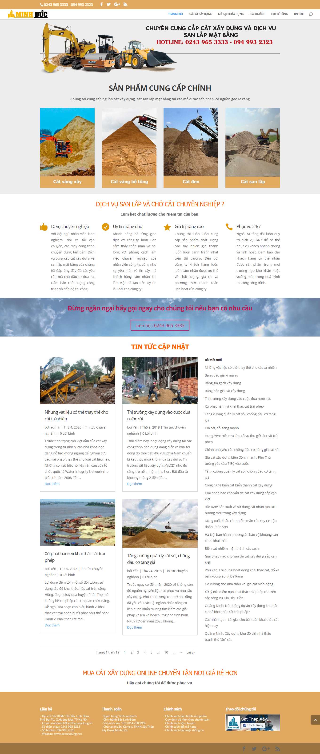 Thiết kế Website Web vật liệu xây dựng - catxaydungnet