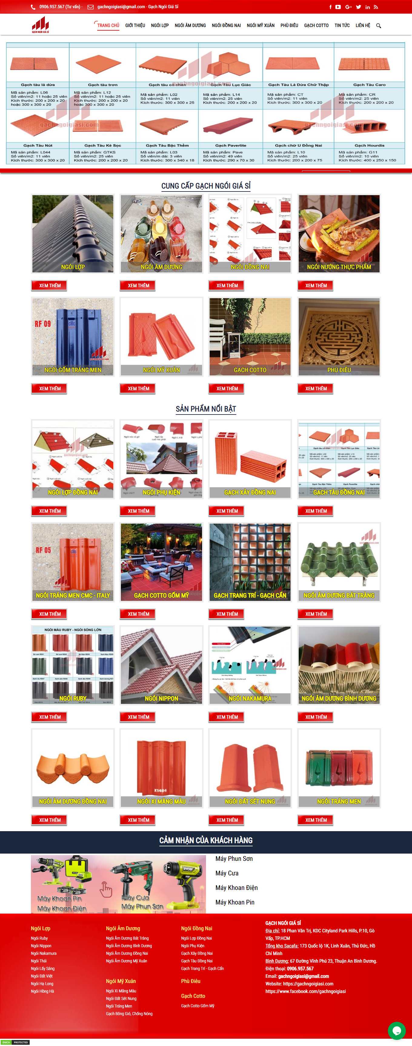 Thiết kế Website Web vật liệu xây dựng - gachngoigiasicom