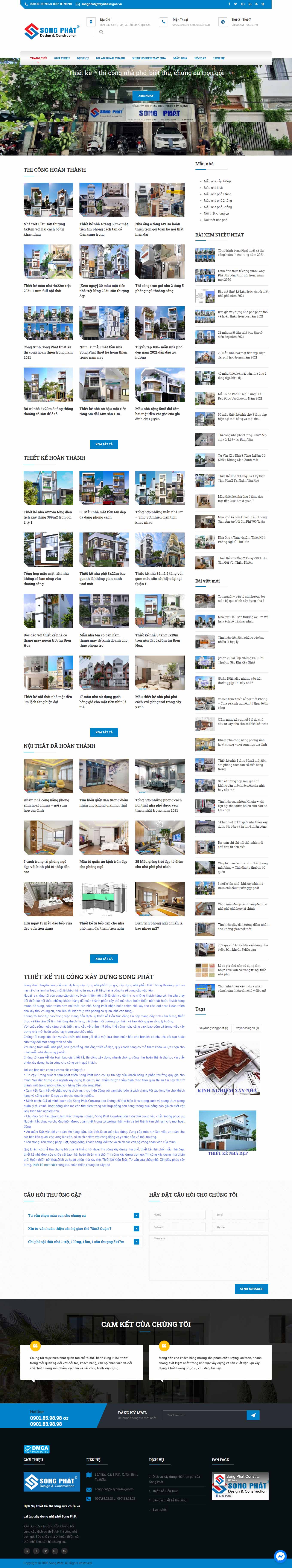 Thiết kế Website Web vật liệu xây dựng - xaynhasaigonvn