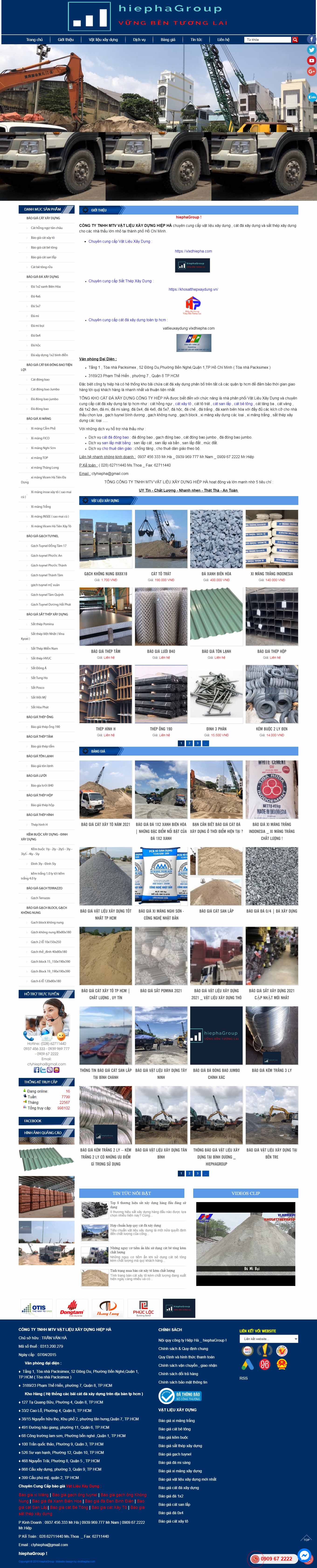 Thiết kế Website Web vật liệu xây dựng - vlxdhiephacom