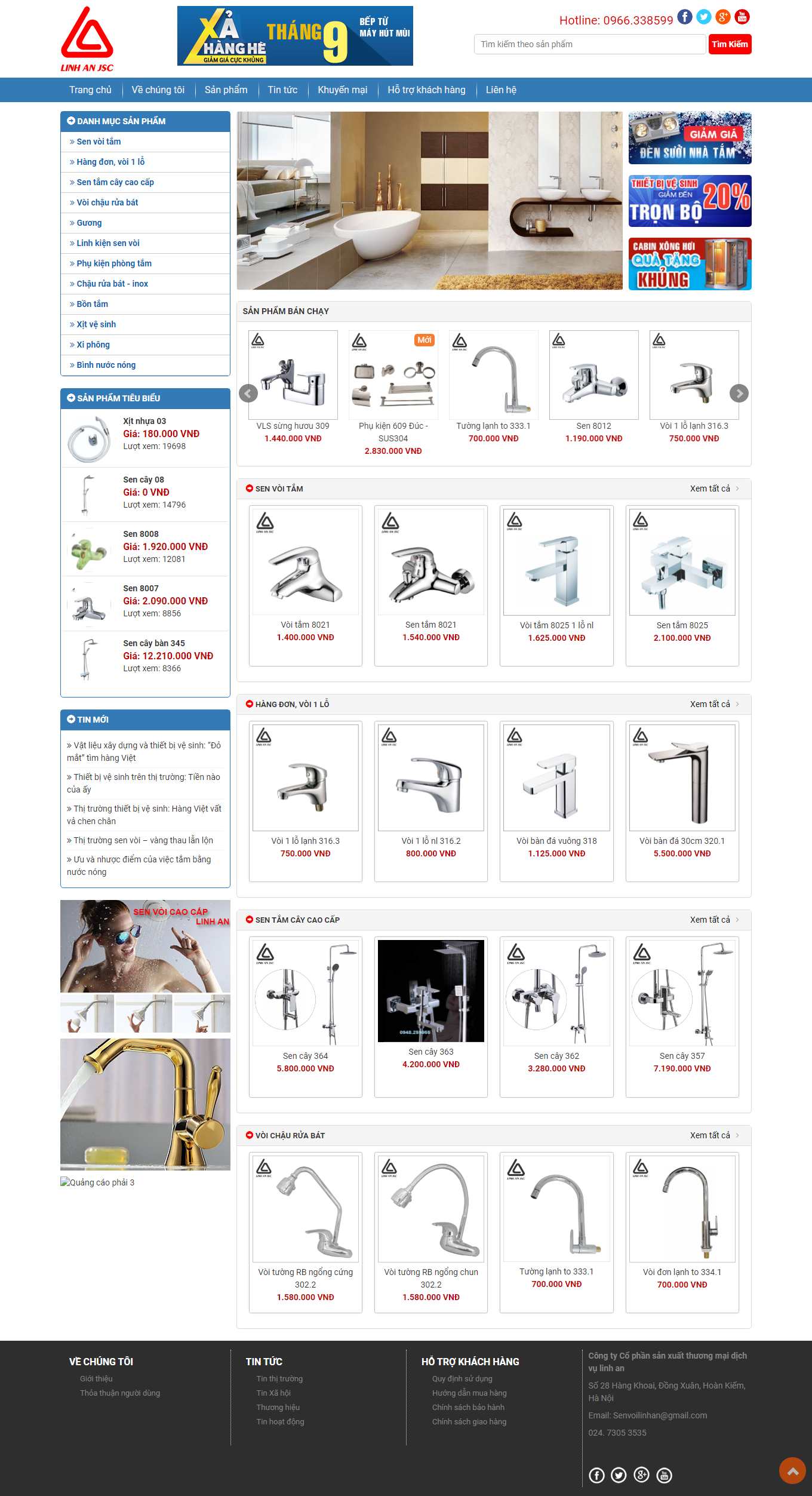 [hethongthietbivesinh] Thiết kế Website Web sen vòi - senvoilinhancom