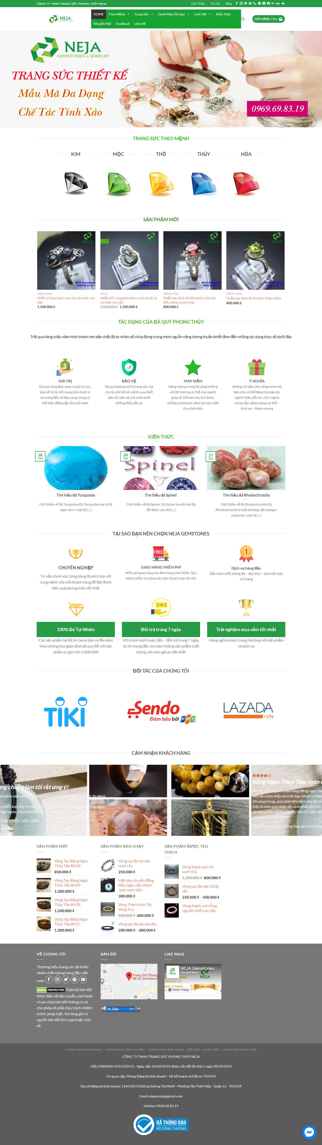 [trangsucvt] Thiết kế Website Web vòng tay phong thủy - daquynejacom