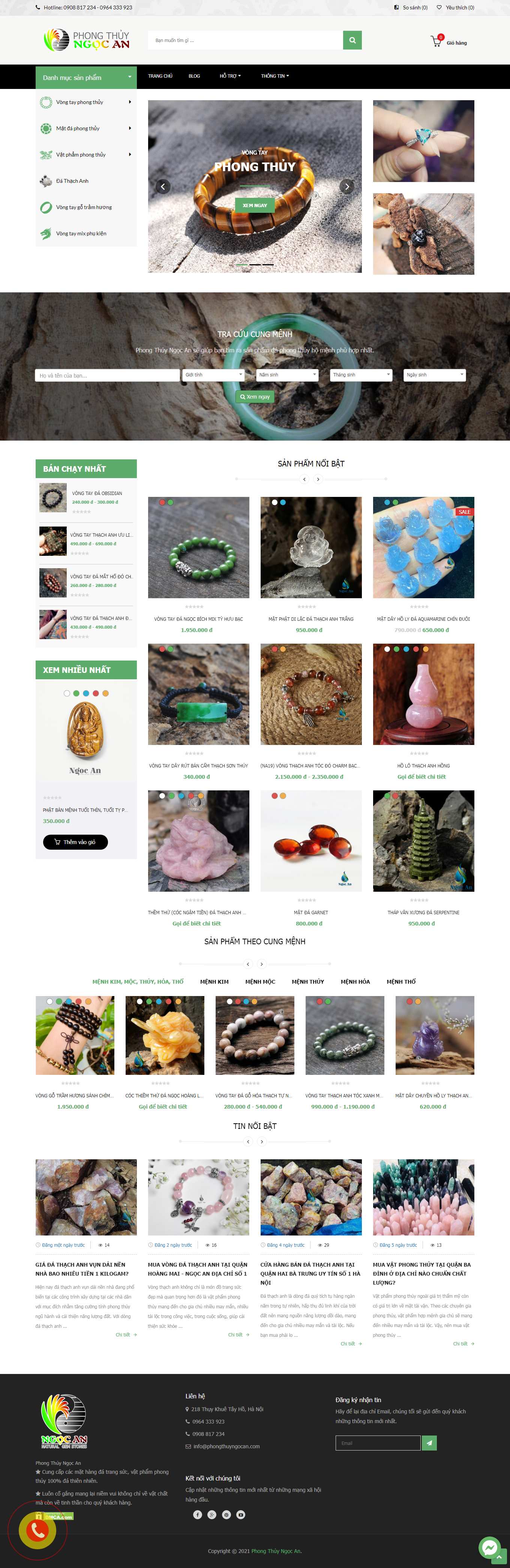 [trangsucvt] Thiết kế Website Web vòng tay phong thủy - phongthuyngocancom