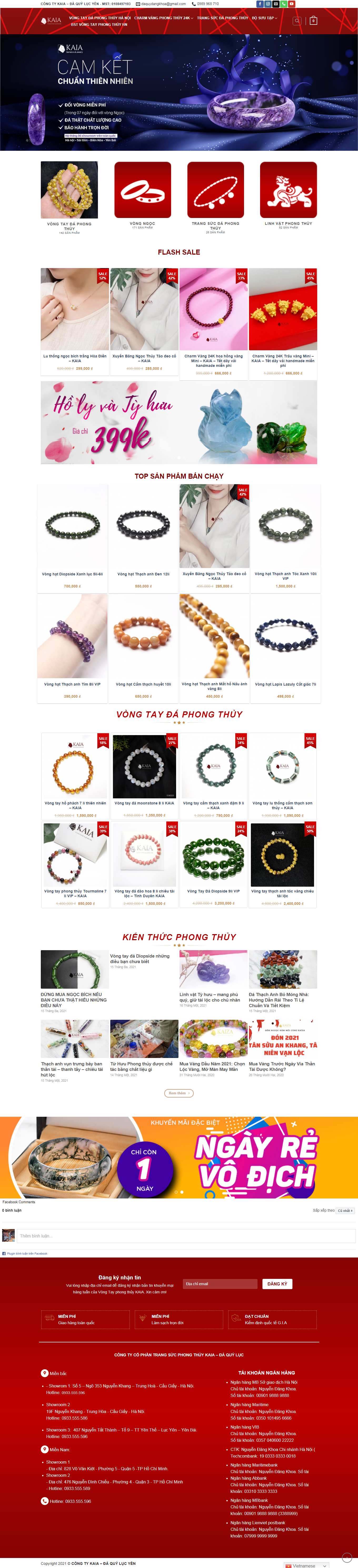 [trangsucvt] Thiết kế Website Web vòng tay phong thủy - kaiavn